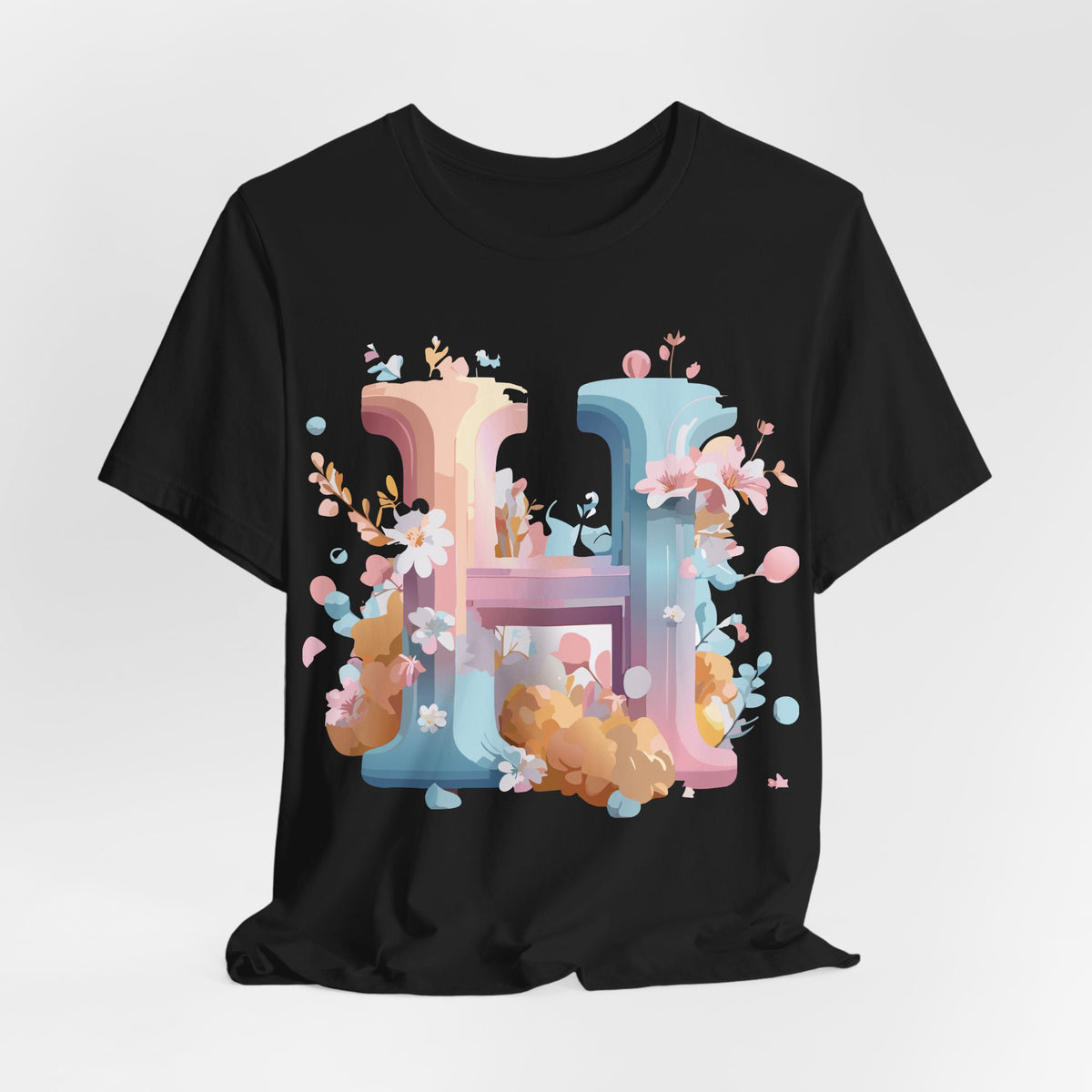 Letter H Graphic Unisex Cotton Bella+Canvas Tee with Art Letter Design