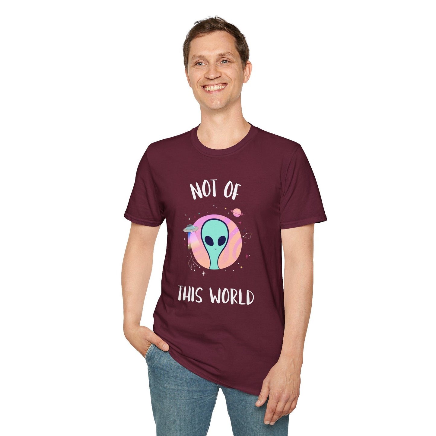 Alien Graphic TShirt  Not Of This World Cute Pastel UFO Tee