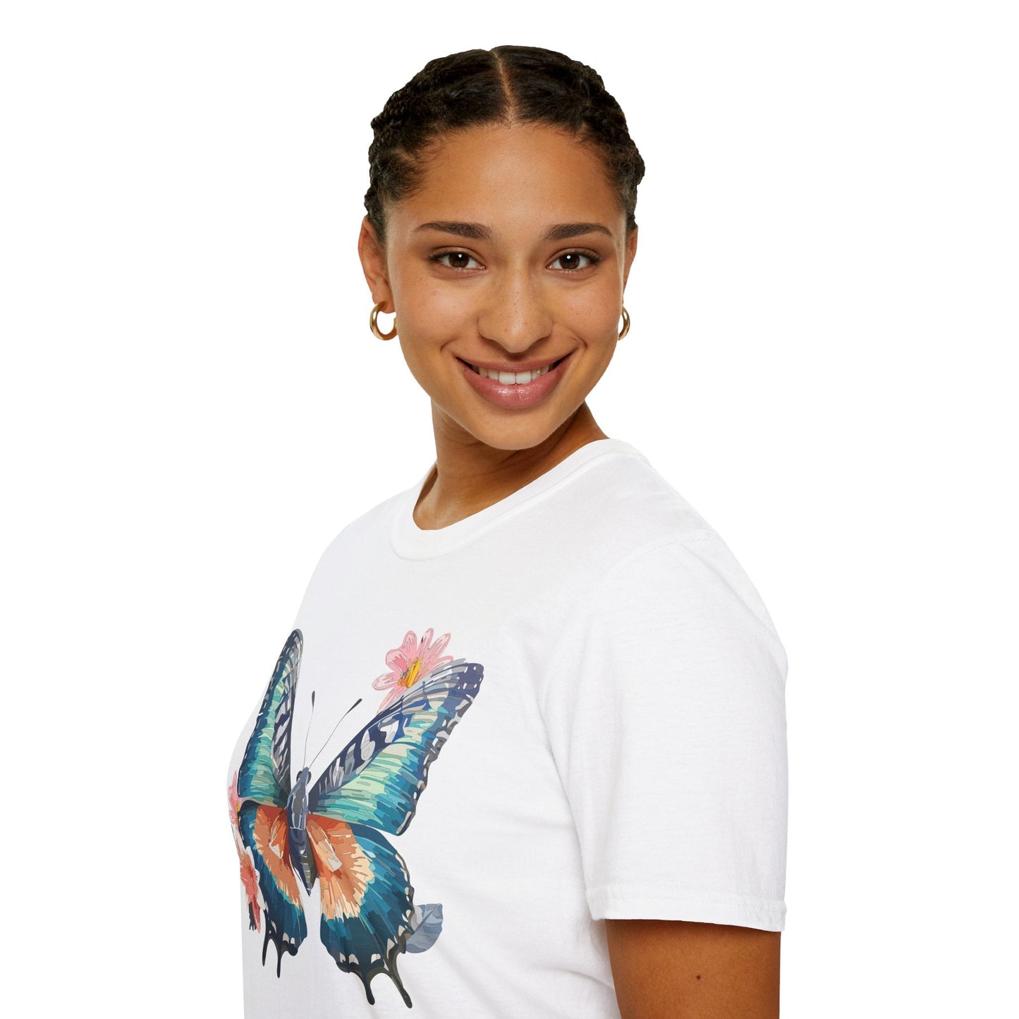 Butterfly T Shirt Unisex Cotton Tee Monarch Butterfly Design Softstyle 64000 Gildan Brand Quality