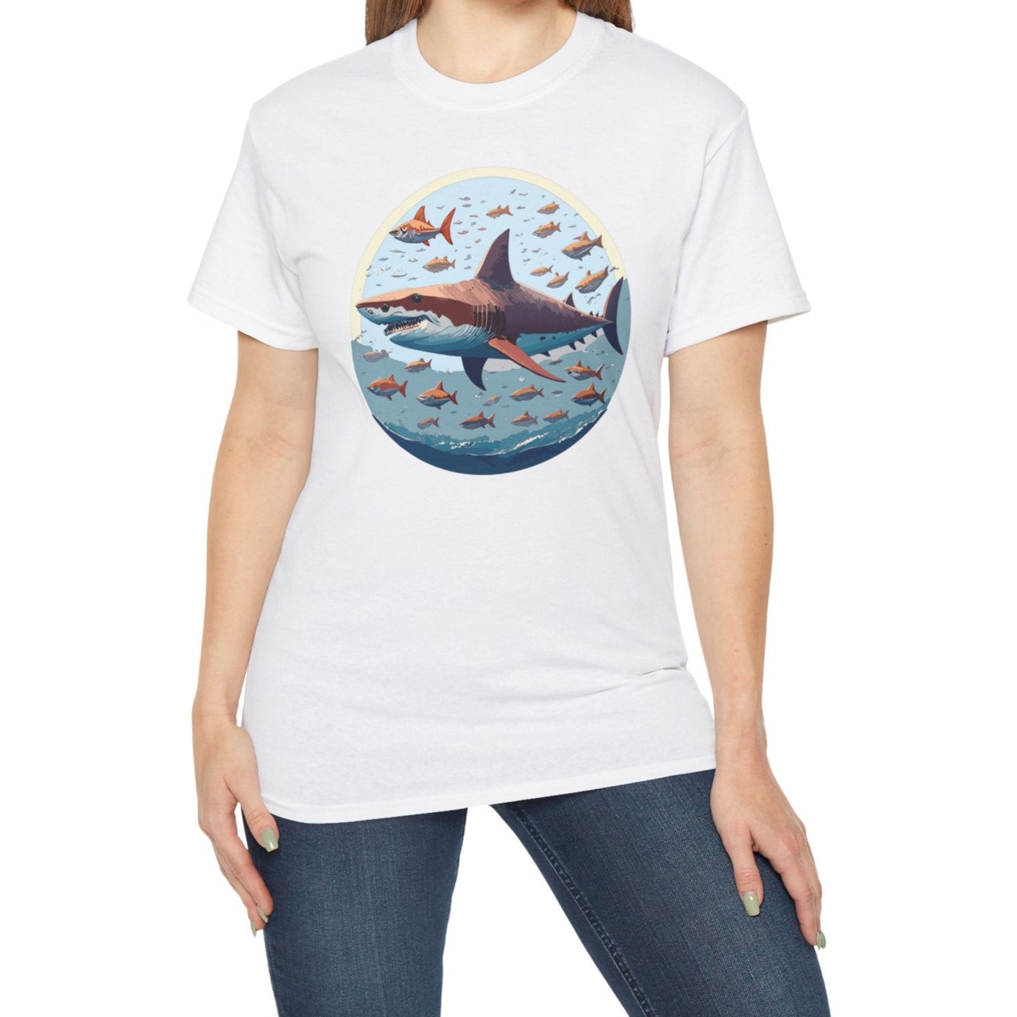 Gildan 2000 Unisex Ultra Cotton Animals Shirt, Tee Shirt with Shark
