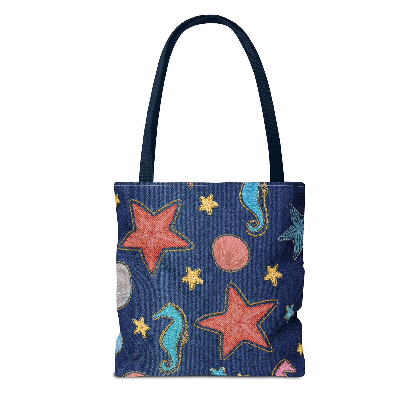 Denim Fabric Imitation Print Unisex Canvas Bag Poly Spun 3 Sizes Tote Bag 182-20