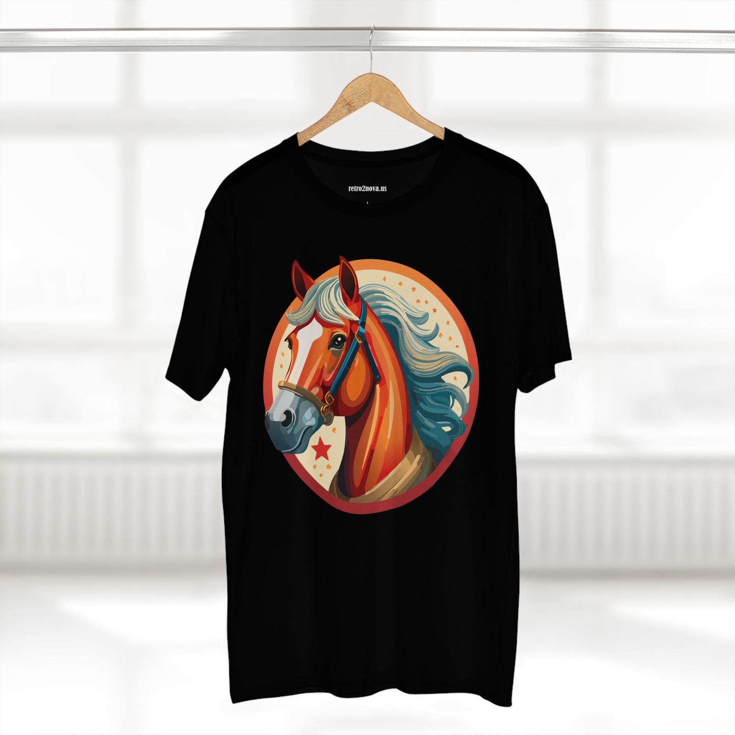 Horse And Animals Unisex Premium Cotton Art Tee Featuring Original Retro2Nova Design From Our Art Collection