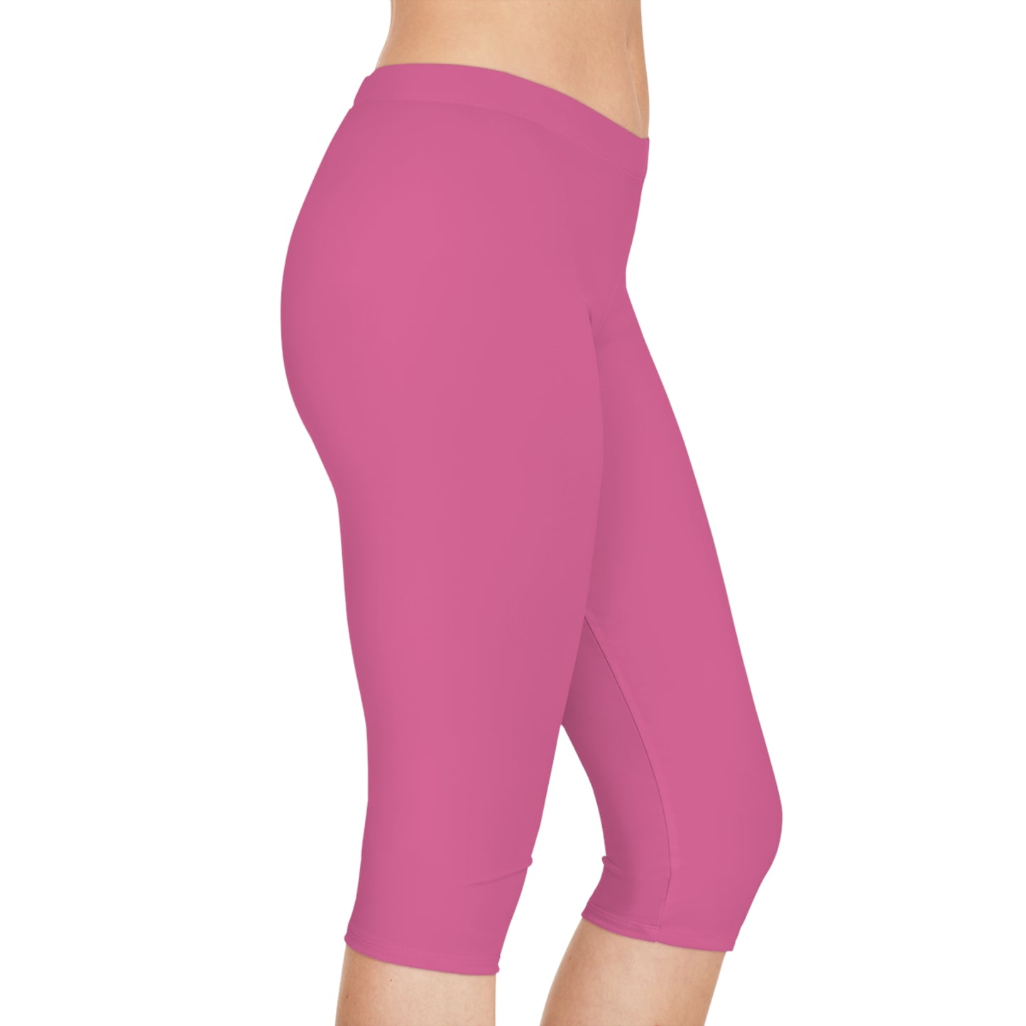 Pink Color Capri Leggings, Pink Capri Leggings 9