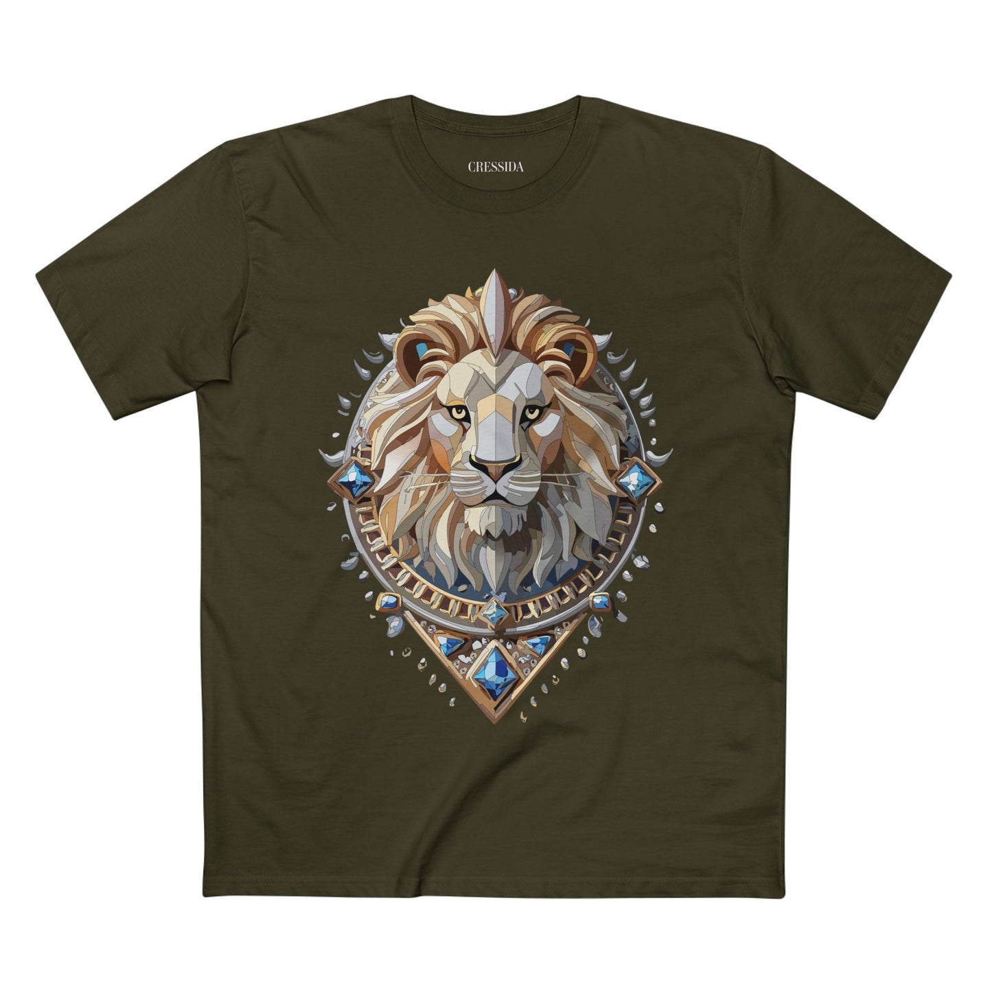 Lion Graphic Unisex 100 Cotton Tee With Unique Animal Golden Medallion Art Design 7