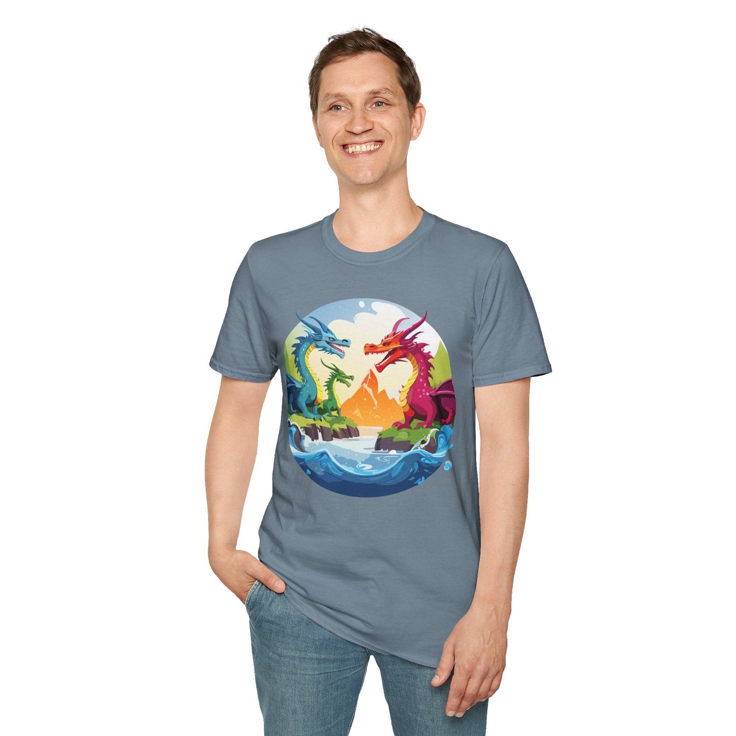 Dragon T Shirt Unisex Dragon Tee 100 Percent Ring Spun Cotton Softstyle Comfort Fit