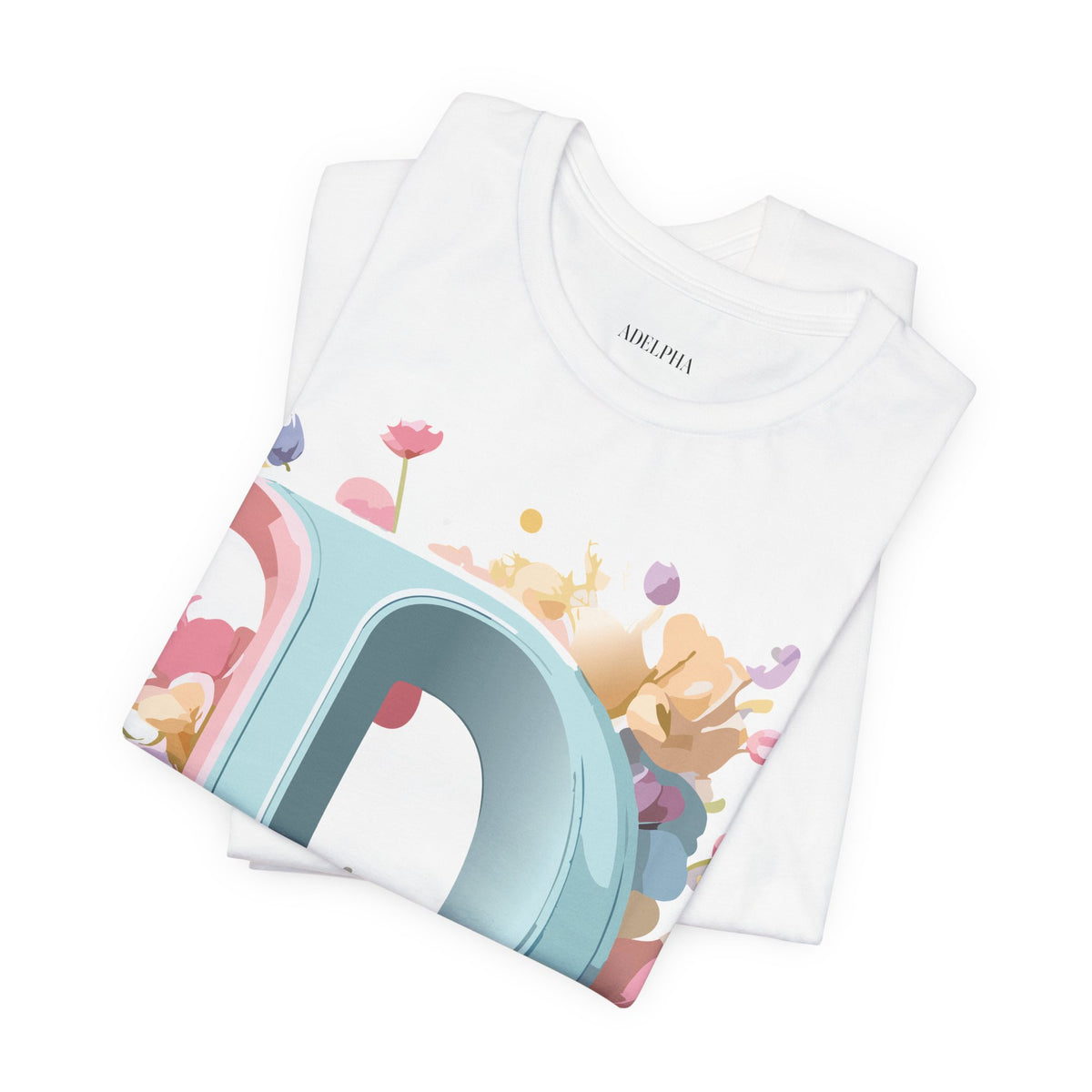 Letter D Graphic Unisex Cotton Bella+Canvas Tee with Art Letter Design