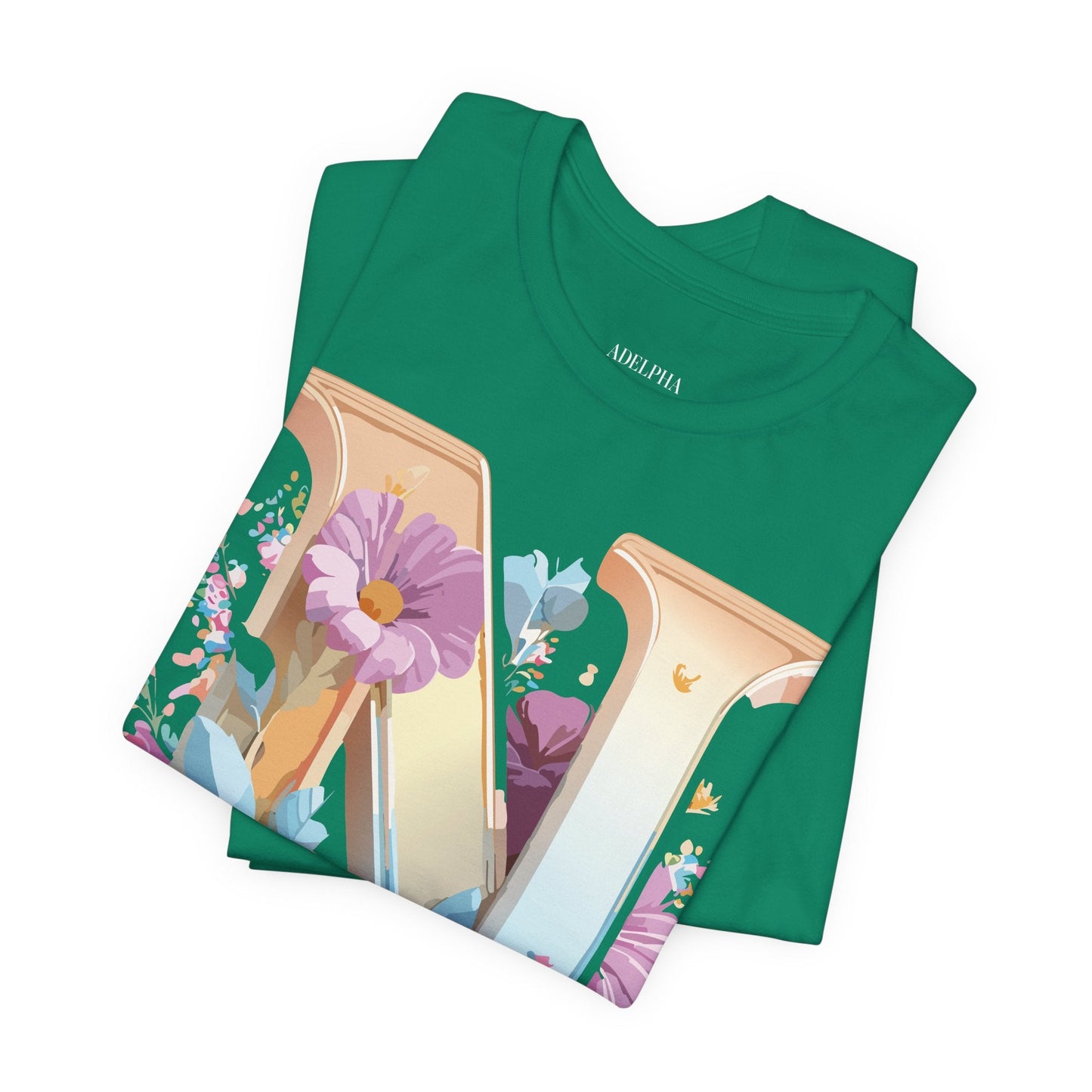 Letter N Shirt Unisex Graphic Tee By Adelpha Vintage Inspired Artwork Short Sleeve
