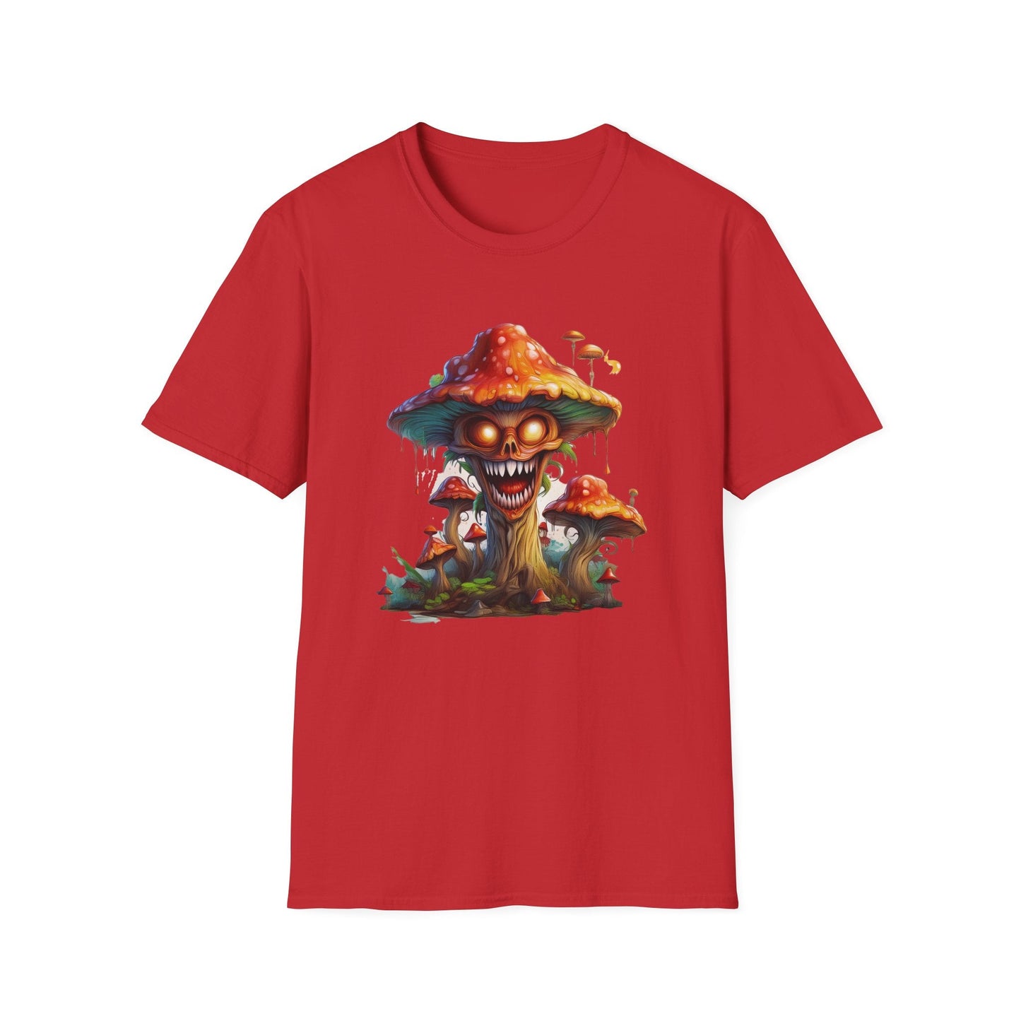 Mashroom Tee Shirt Unisex Softstyle 64000 100% Ring Spun Cotton with Funny Mushroom Artwork