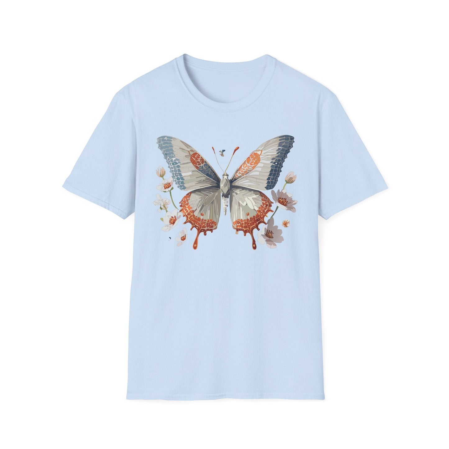 Butterfly Shirt Unisex Short Sleeve Cotton Tee Monarch Design For Men Women Comfort