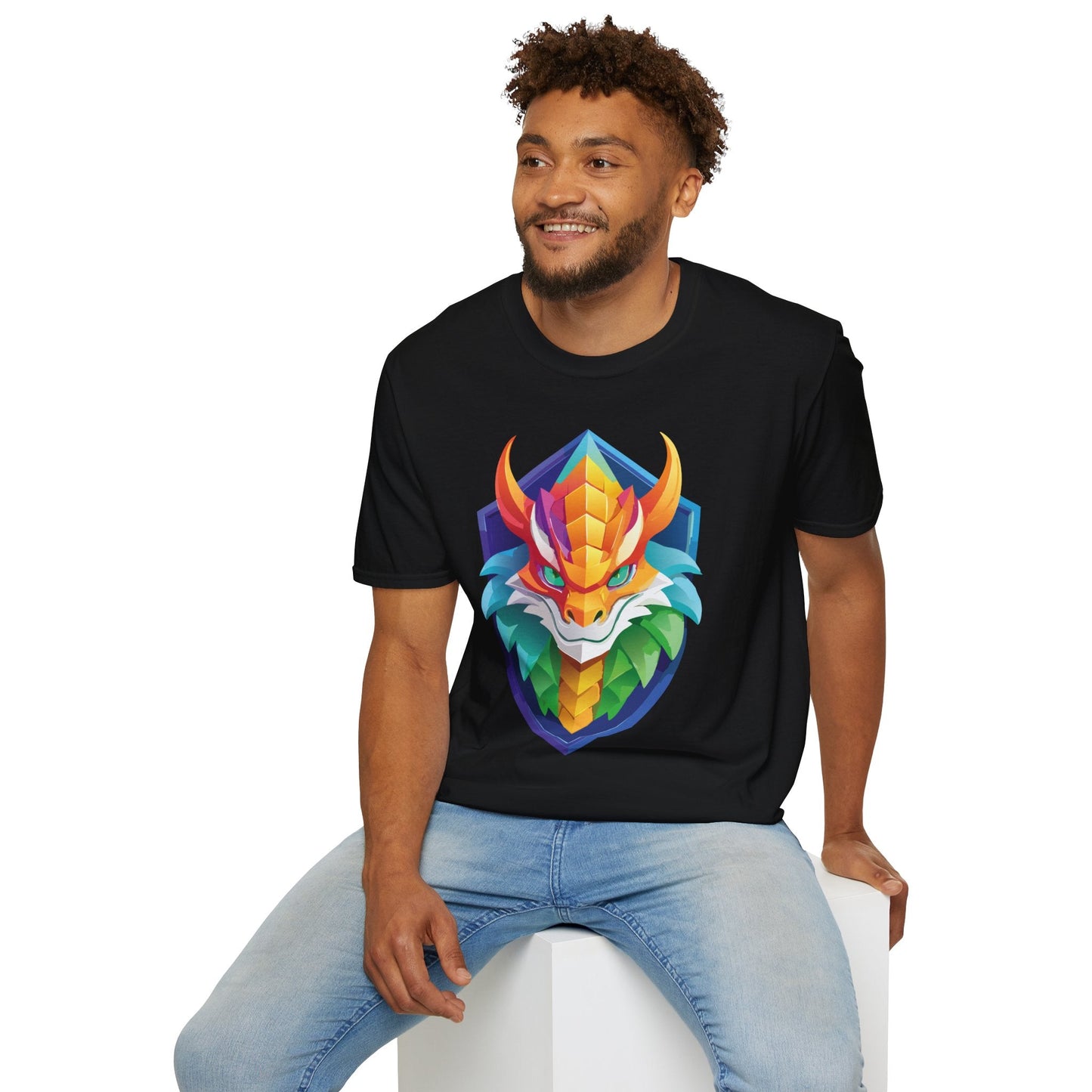 Dragon Graphic Unisex Cotton Softstyle Art Design Tee With Animals 6