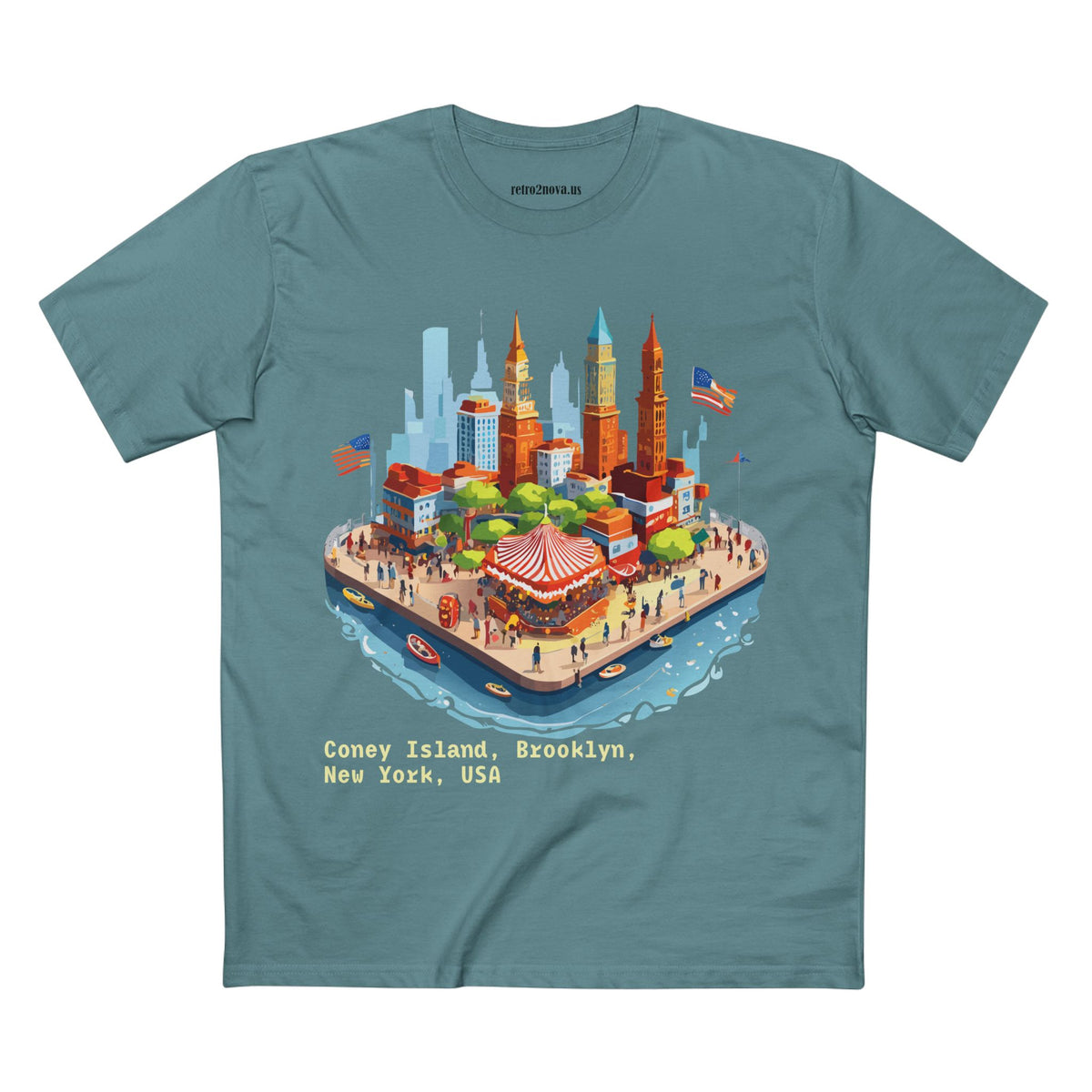 Coney Island Brooklyn New York Cityscape Tee | Illustrated Landmark T-Shirt