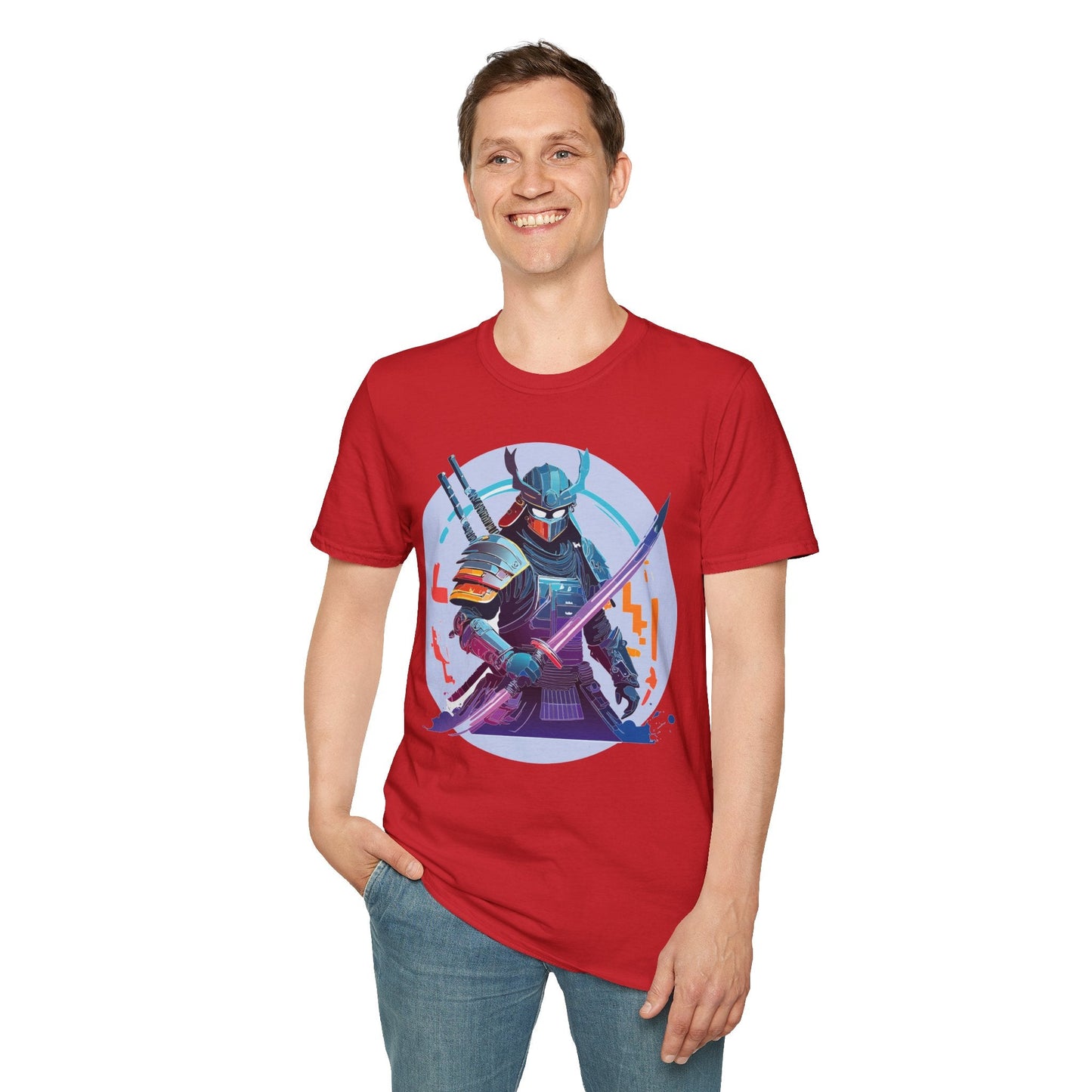 Samurai Shirt Unisex Softstyle Tee 100 Percent Ring Spun Cotton Light 4.5 Oz Graphic Gildan 64000