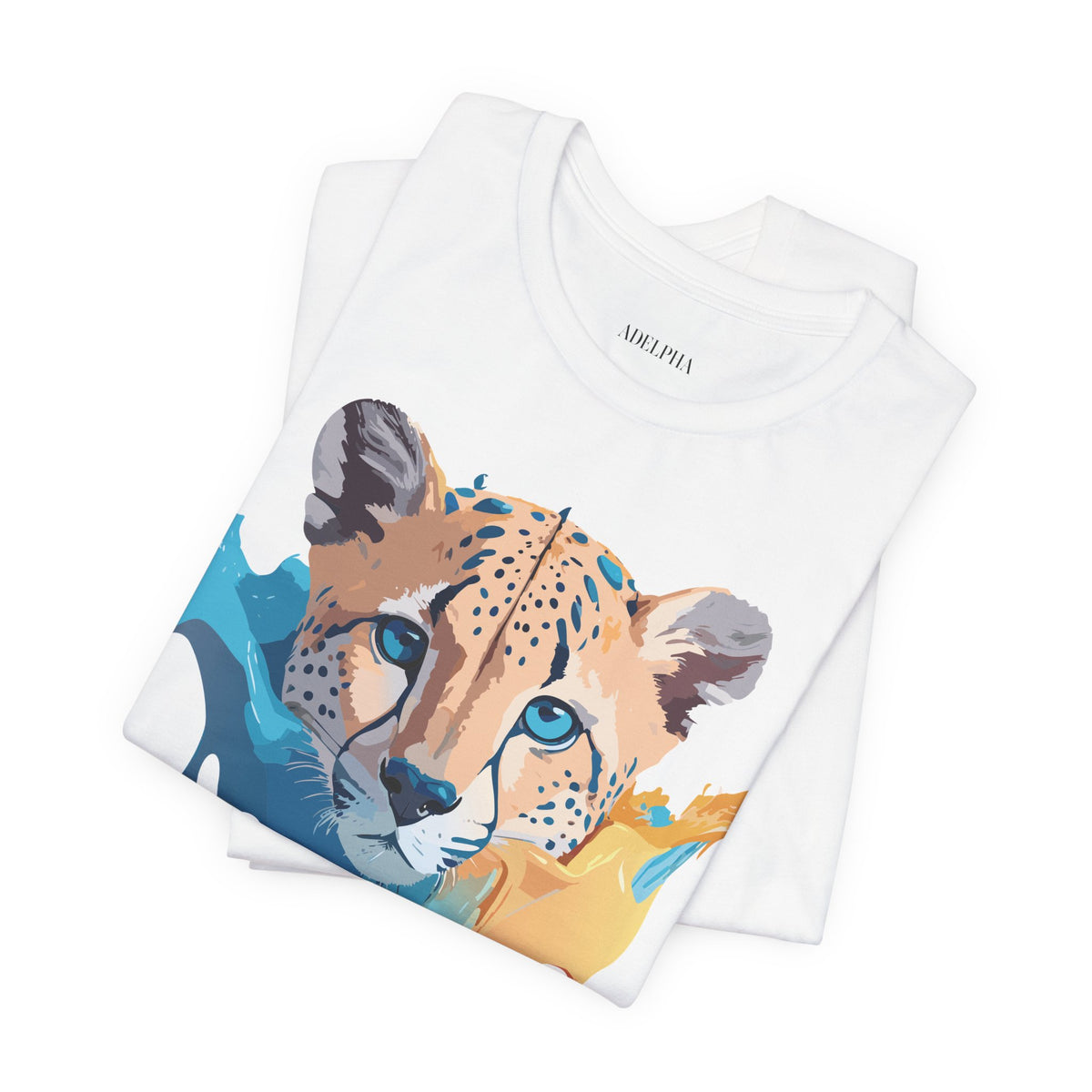 Cheetah Graphic Unisex Cotton Bella+Canvas Tee with Art Animal Design e5