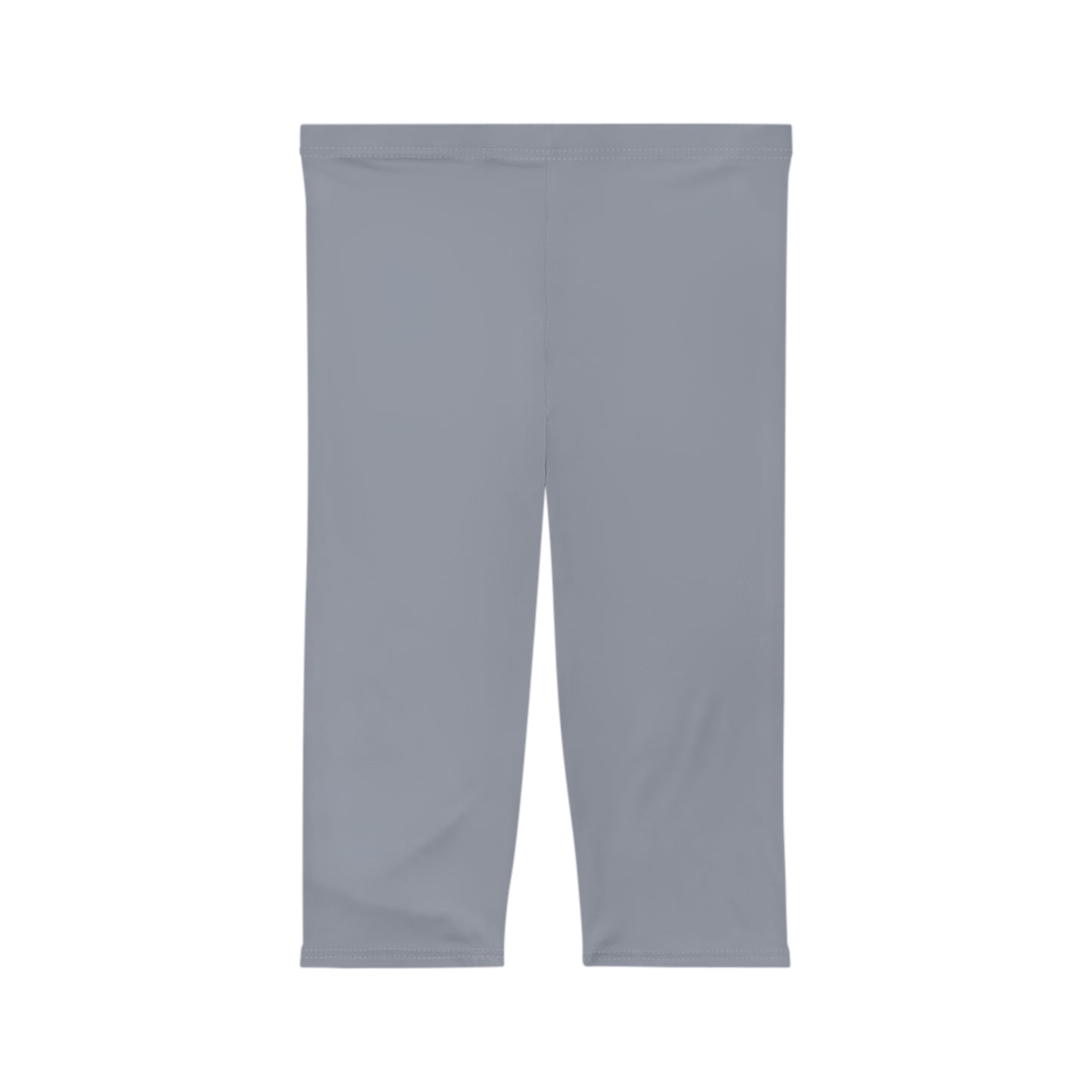 Foggy Blue Color Women's Brushed Suede Poly Span Casual Capri Leggings XS-2XL
