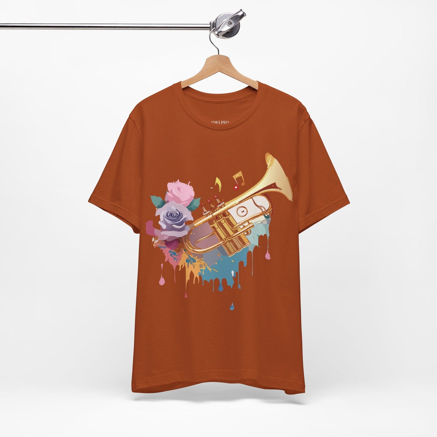 Music Graphic Unisex 100 Cotton Vintage Art with Musical Elements Tee 130