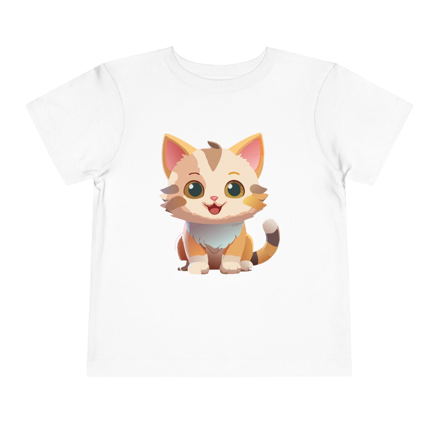 Bonita camiseta de manga corta para niños pequeños con gato: adorable camiseta con gráfico de gatito para niños (2 a 5 años)