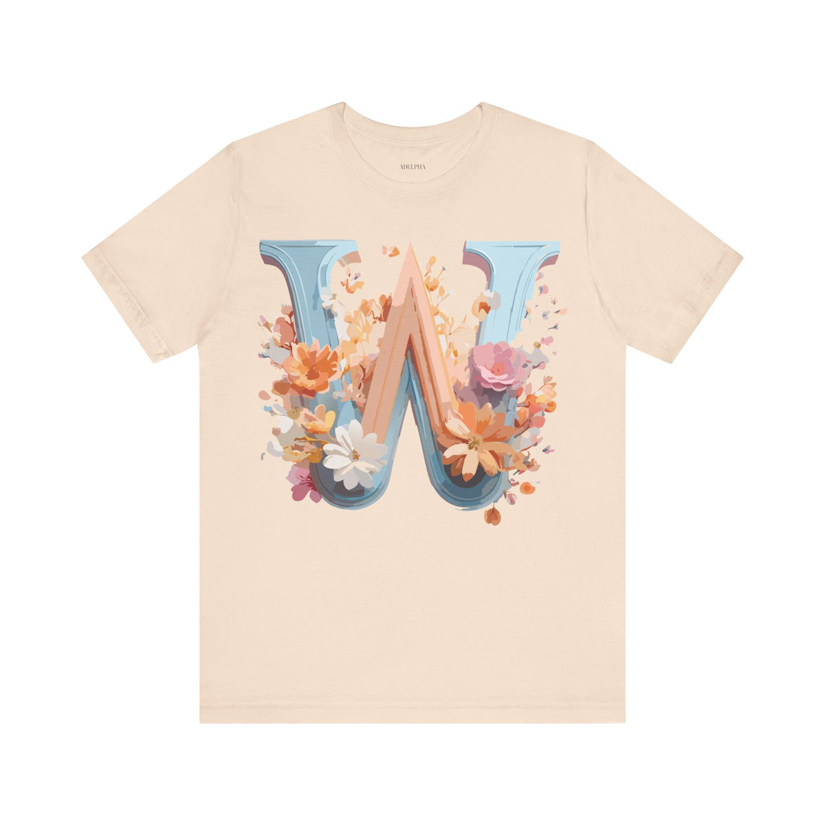 Letter W Graphic Unisex Cotton Bella+Canvas Tee with Art Letter Design