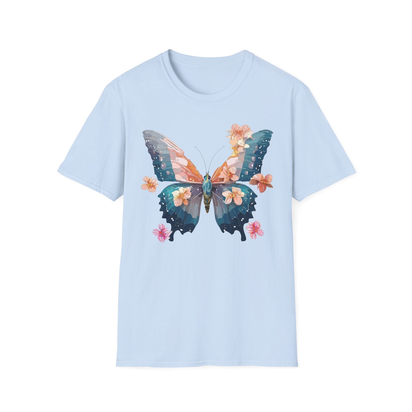 Butterfly Shirt Unisex T Shirt Monarch Print Gildan Softstyle 64000 Ring Spun Cotton Tee