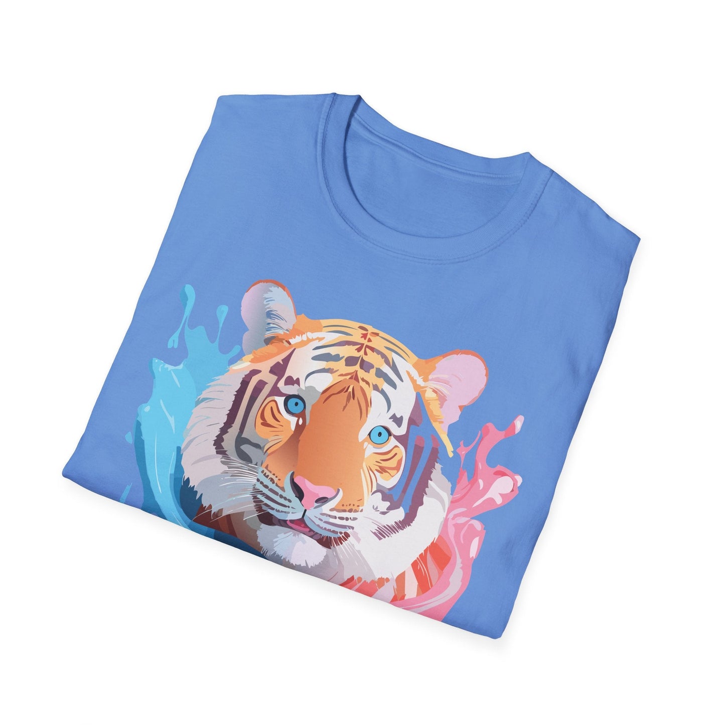 Tiger Shirt Unisex Animal Print Tee Gildan Softstyle 64000 Cotton
