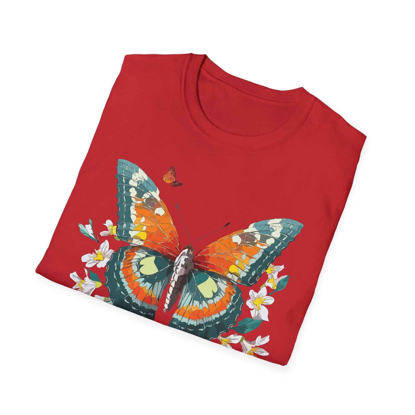 Butterfly T Shirt Unisex Softstyle Gildan 64000 100 Percent Ring Spun Cotton Monarch Tee