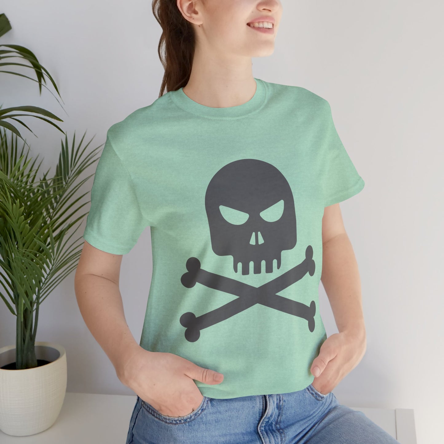 Unisex-T-Shirt aus Baumwolle mit Totenkopf