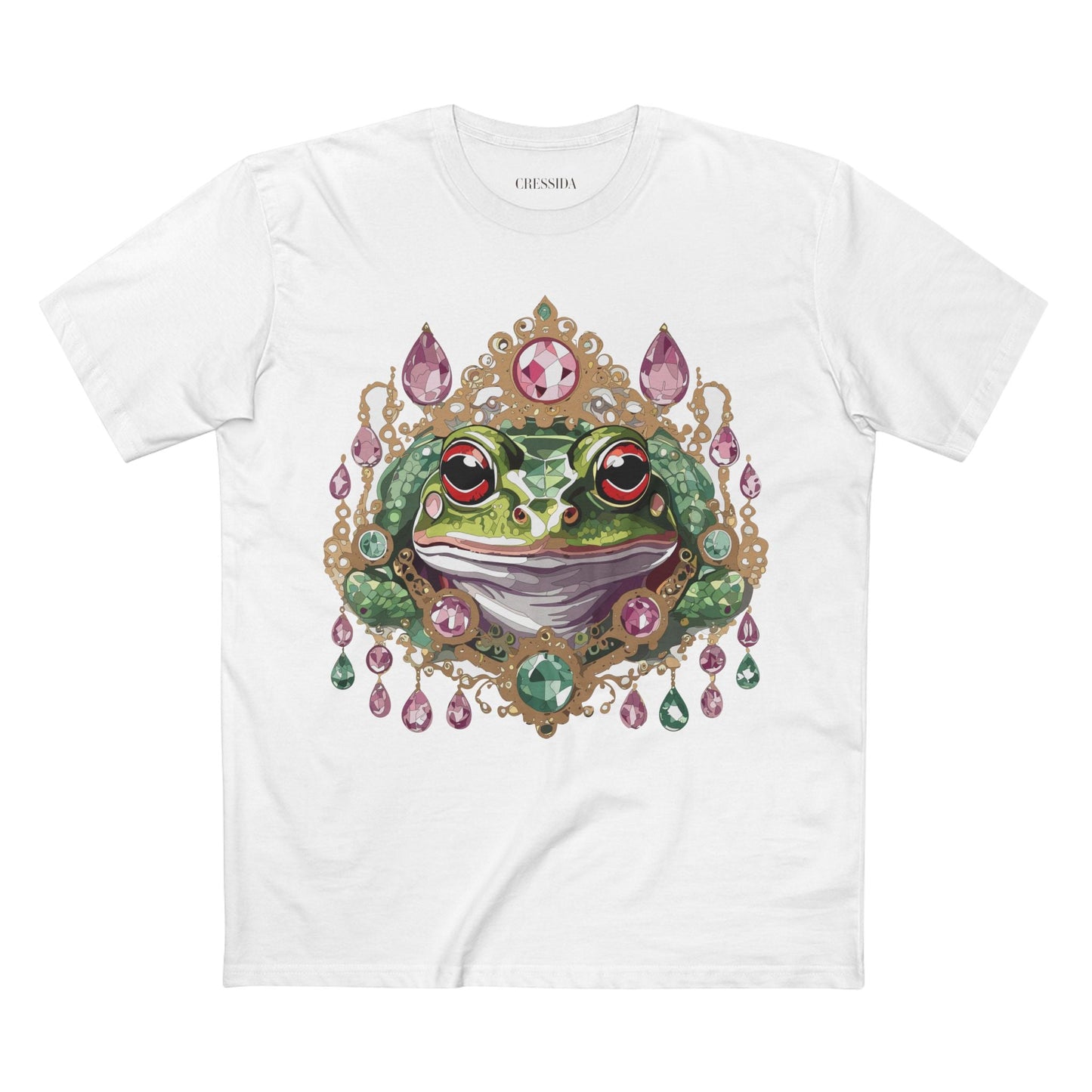 Frog Graphic Unisex 100 Cotton Tee With Unique Animal Golden Medallion Art Design 26