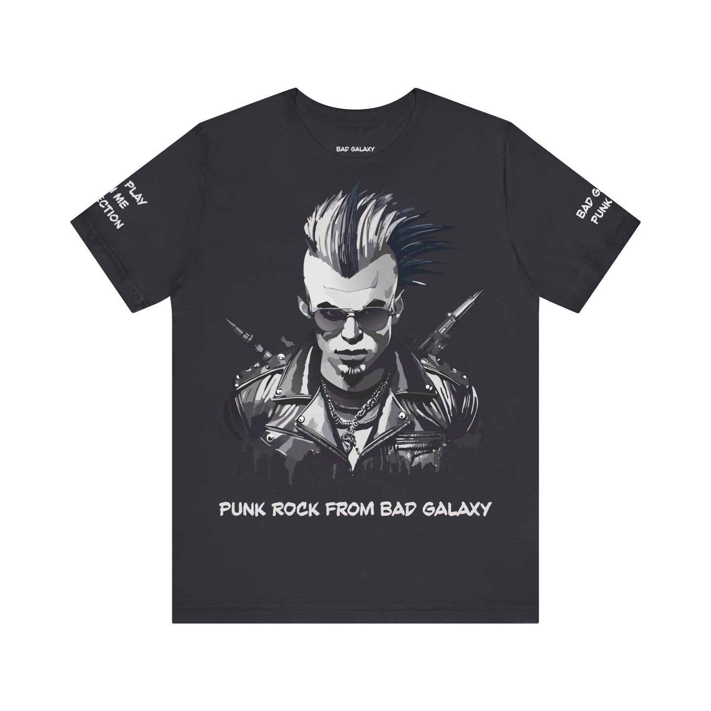 Punk Rock Tee Shirt 100 Percent Cotton Made To Order From Bad Galaxy Eco Friendly Inks USA