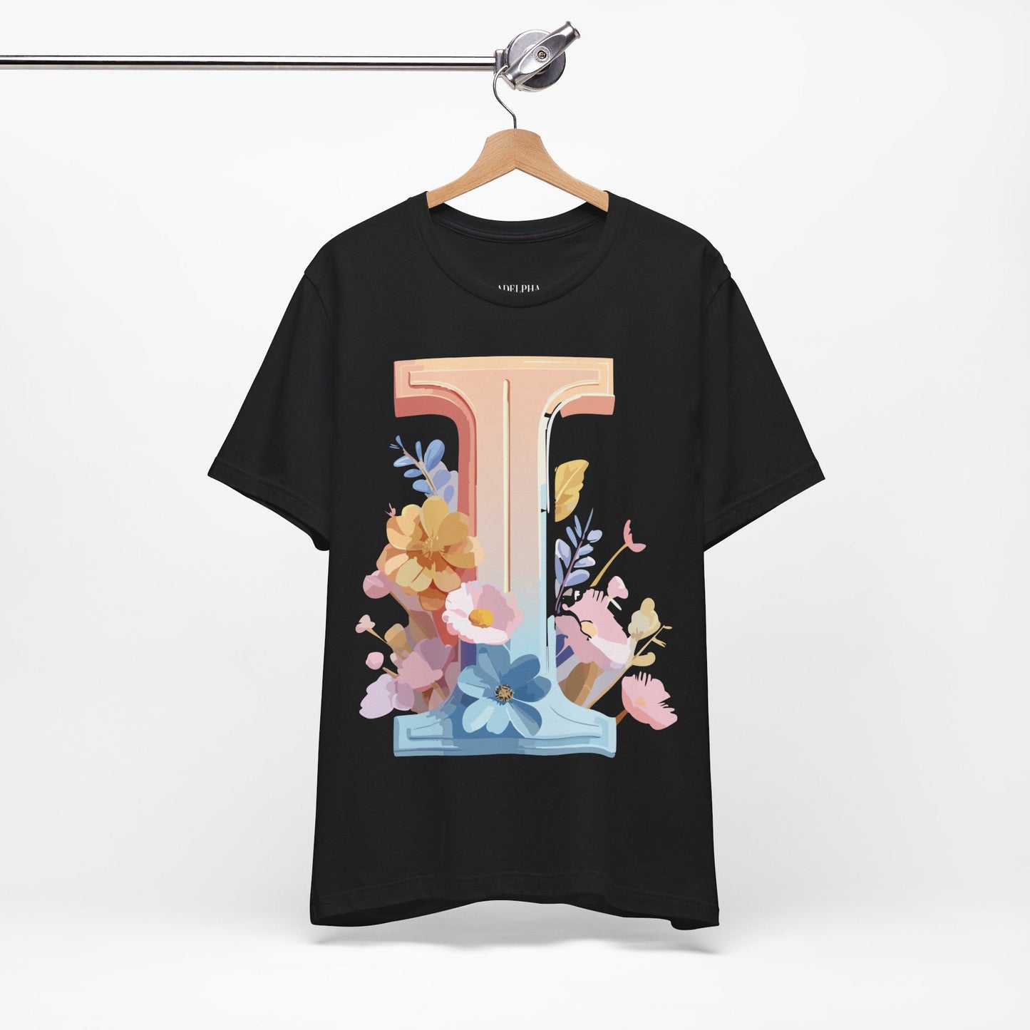 Letter I Shirt Graphic Tee Unisex Vintage Inspired Adelpha Art Design Short Sleeve Tee