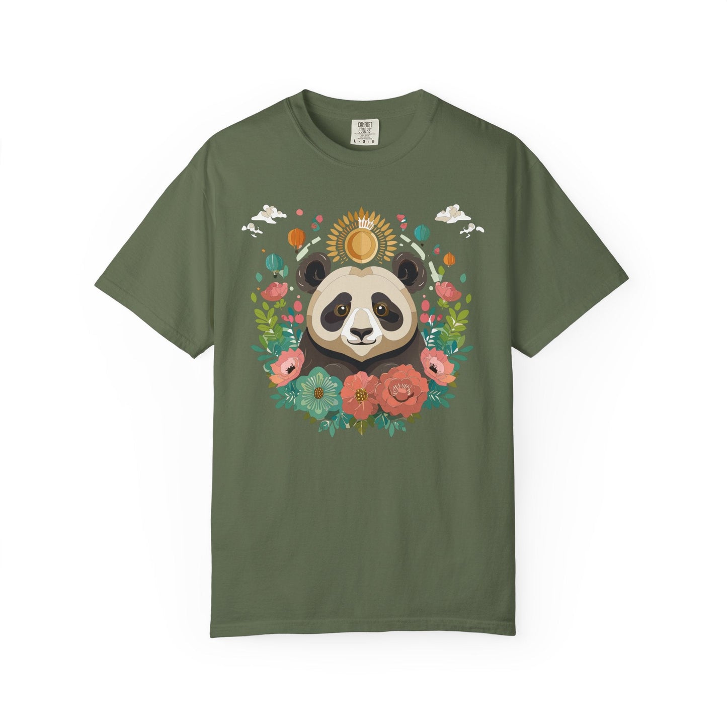 Panda Portrait Graphic T-Shirt Unisex Cotton Floral Animal Art Tee p4