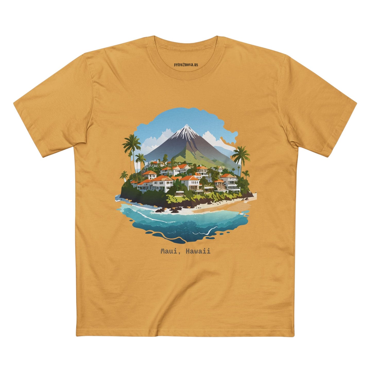 Retro2Nova Travel Shirt Unisex Premium Cotton Tee With Original Hawaii Art Design Art Collection