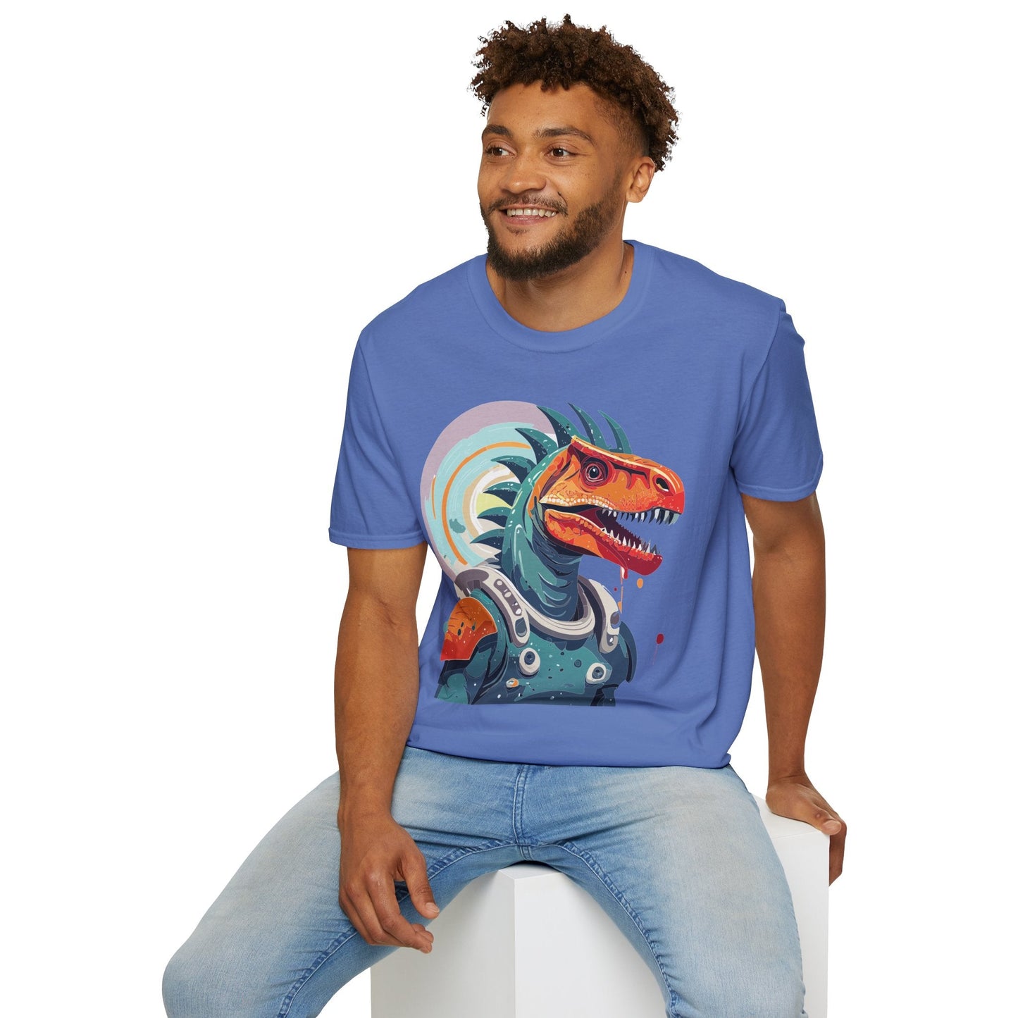Unisex Gildan Softstyle 64000 Alien T Shirt With Cosmos Space Alien Art Graphic Tee