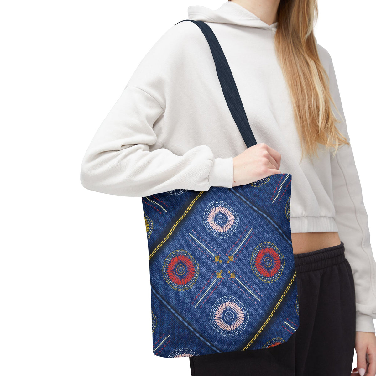 Diwali Graphic Denim Fabric Imitation Print Unisex Canvas Bag Poly Spun 3 Sizes Tote Bag 205-20