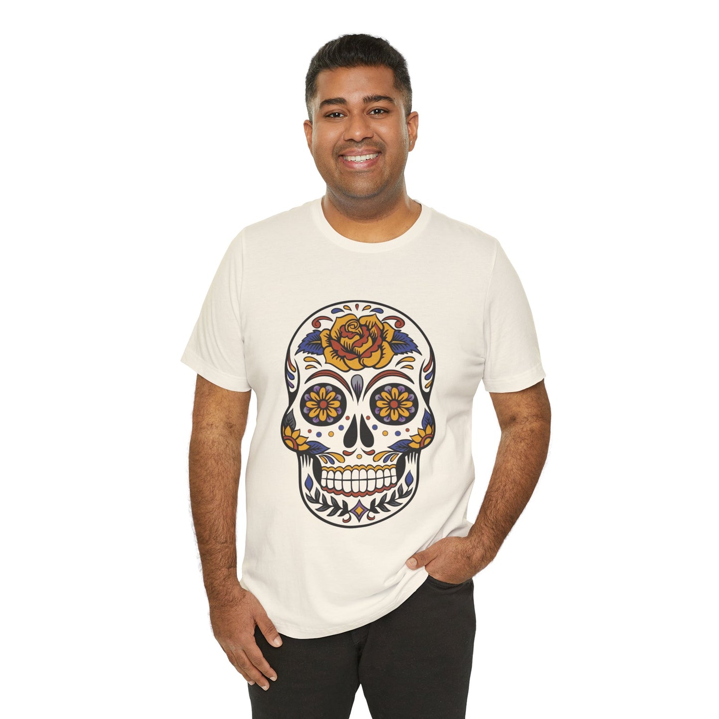 Unisex Cotton Tee Shirt with Skull