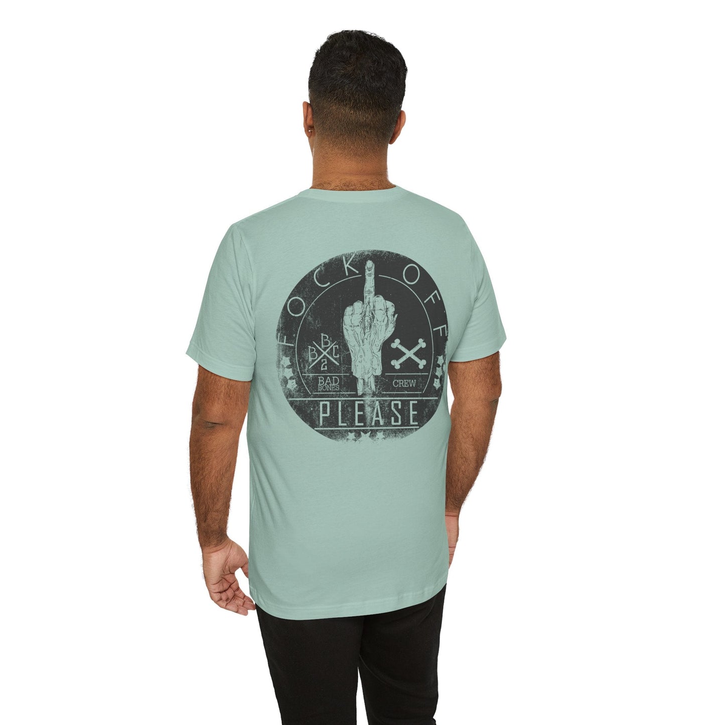 Middle Finger Skull Graphic Design Unisex Cotton T-Shirt A-11