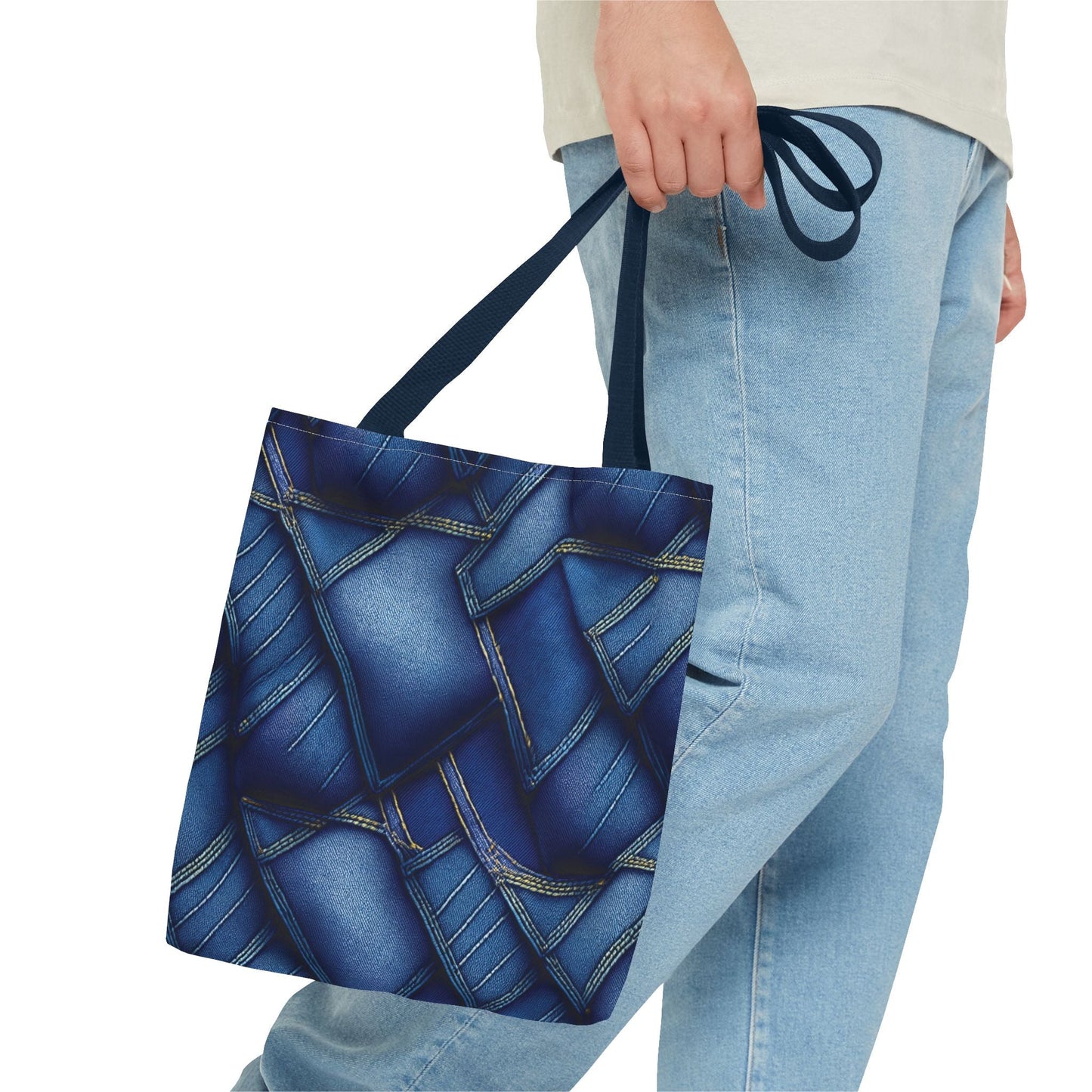 Denim Canvas Bag, Tote Bag Denim Printify