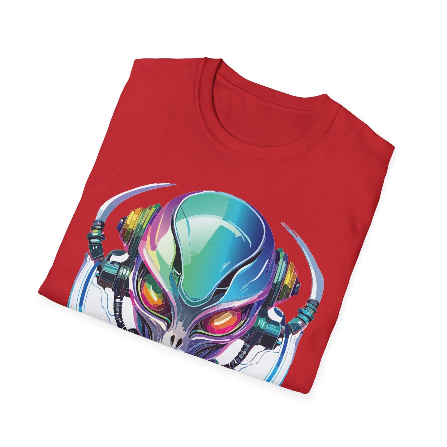 Alien Graphic Unisex Cotton Softstyle UFO Artwork Tee 3