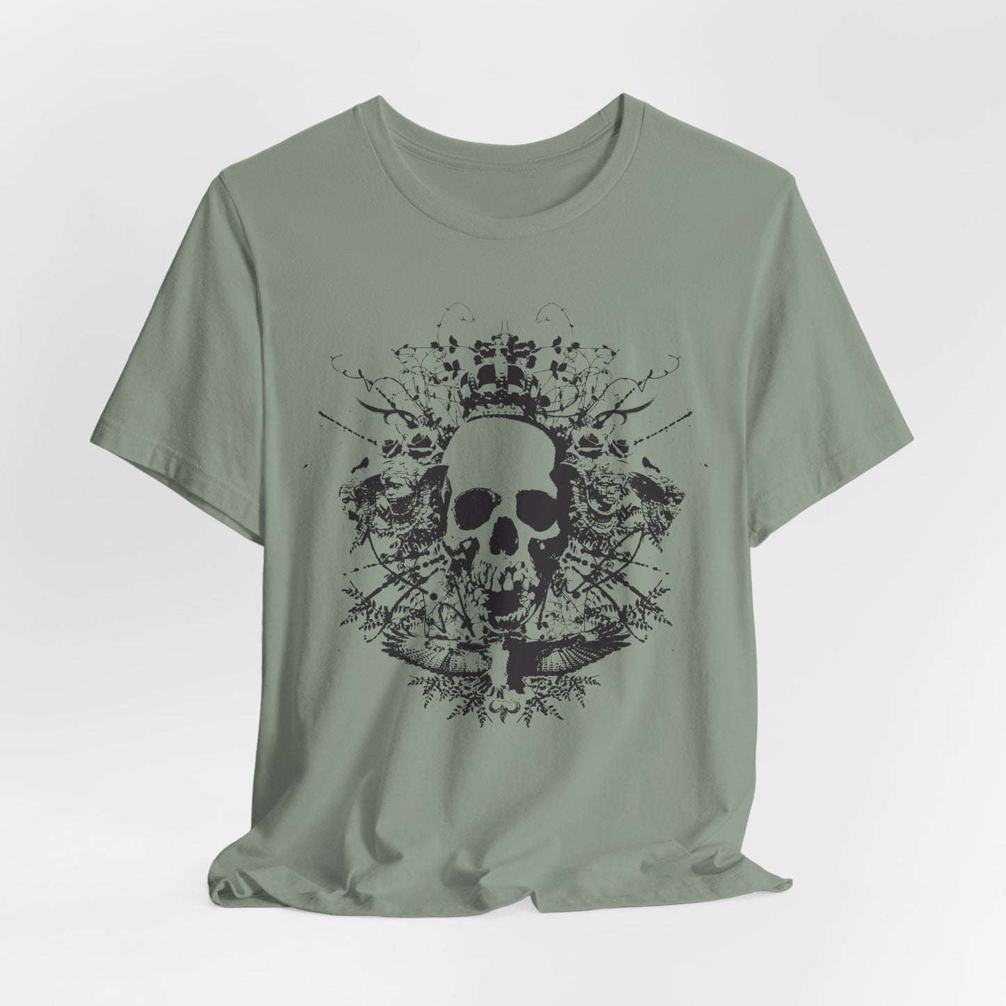 Dark Skull Graphic Design Tee, Skull Shirt, Vintage Tees, Art Design T-Shirt, Vintage Graphic Tee, Art Shirts with Skulls