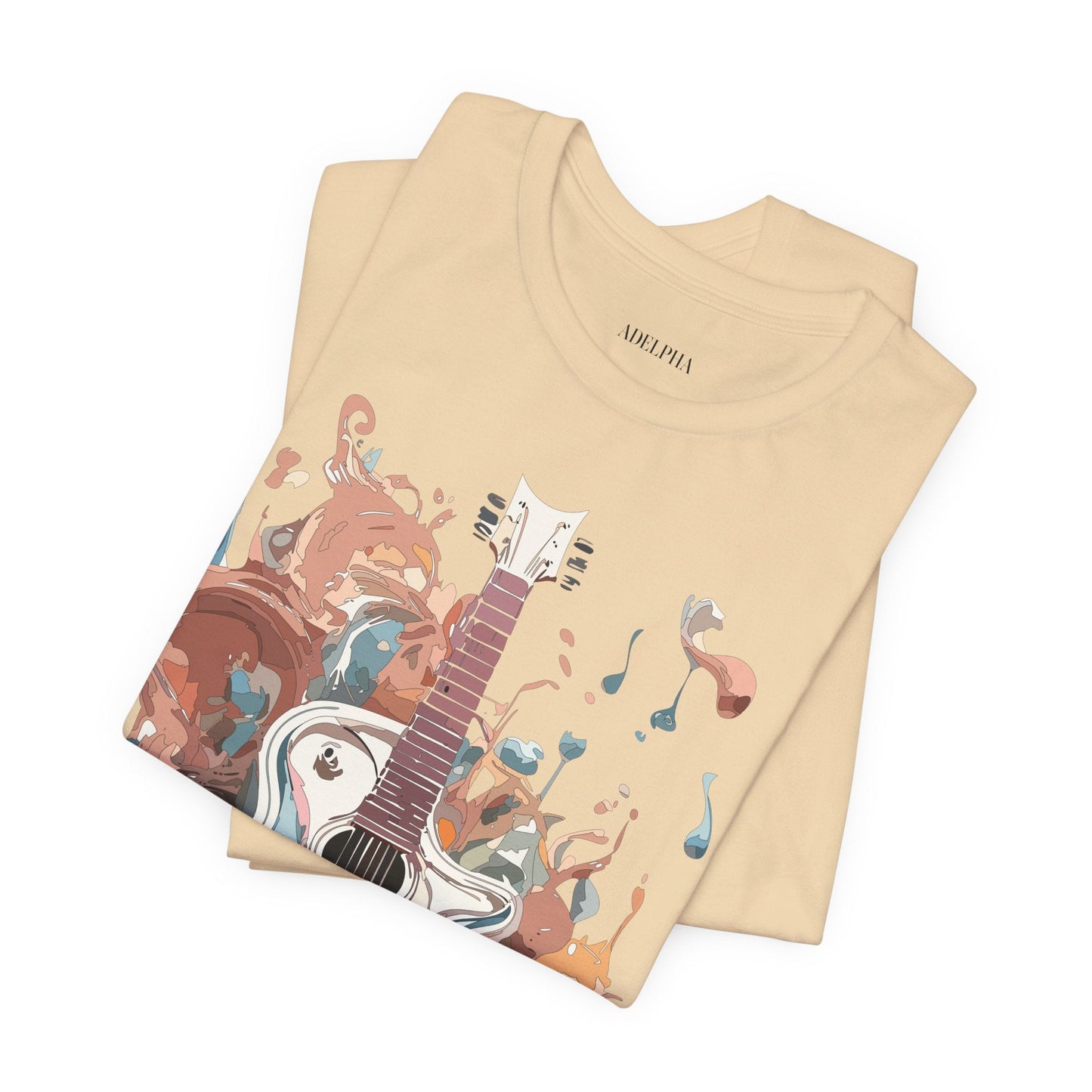 Music Graphic Unisex 100 Cotton Vintage Art with Musical Elements Tee 56