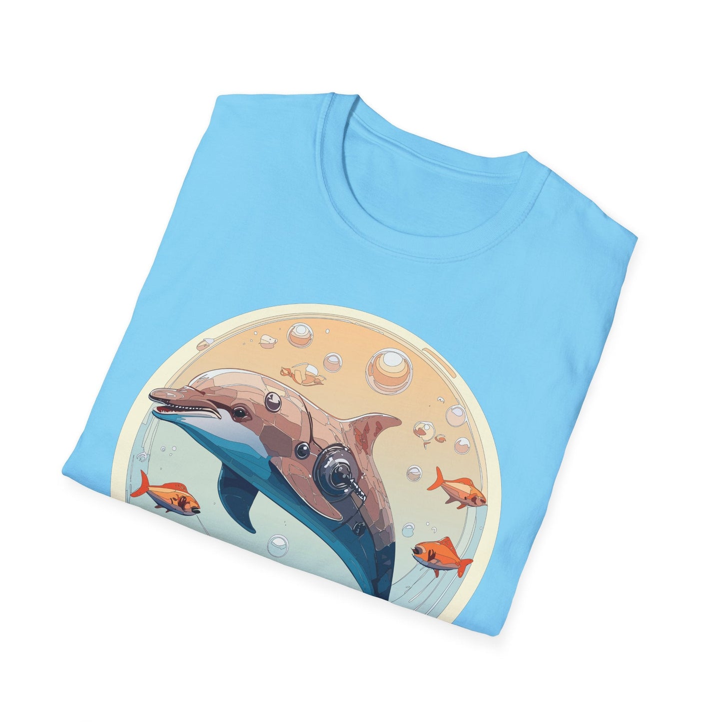 Dolphin Shirt Unisex Softstyle Tee 100 Percent Ring Spun Cotton Breathable Gildan 64000
