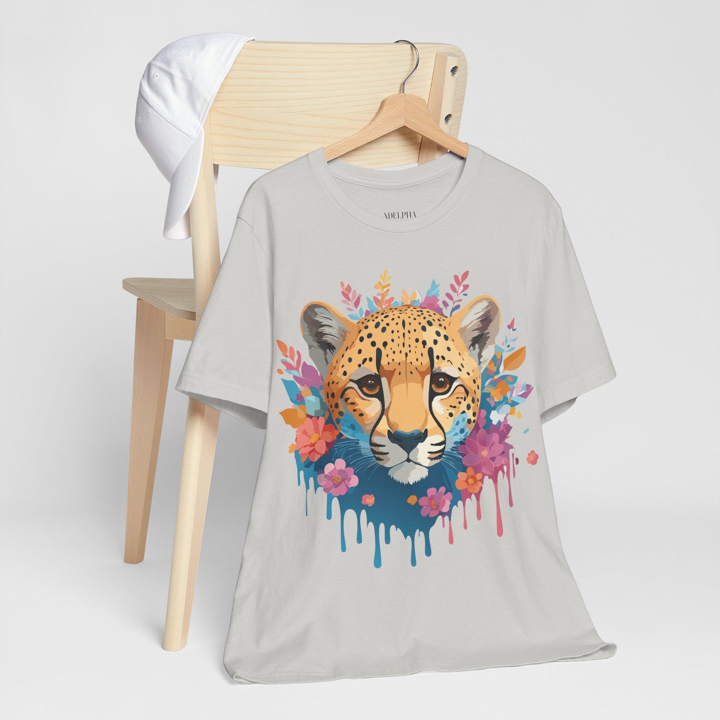 Adelpha Cheetah Graphic Tee Unisex Vintage Inspired Artwork Short Sleeve Jersey