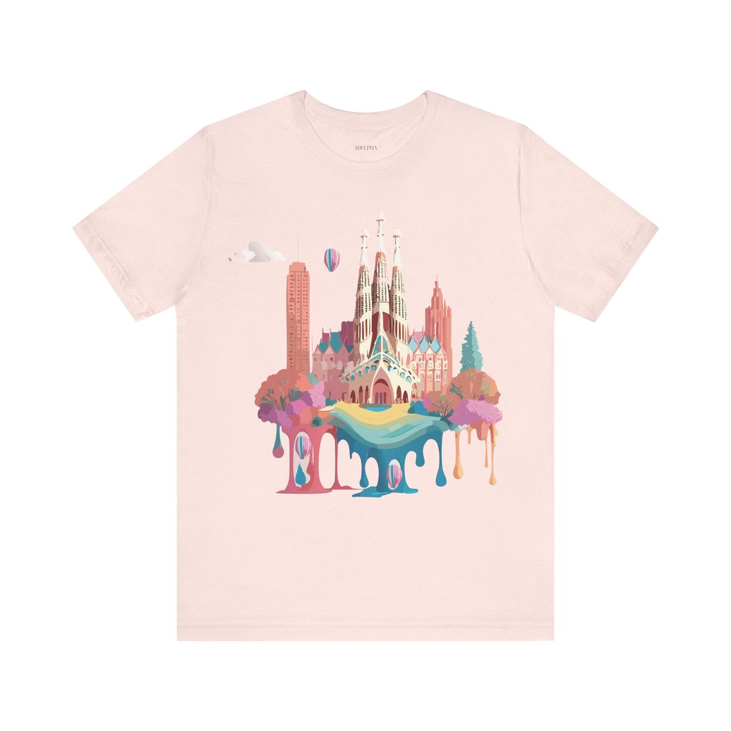 Adelpha Graphic Tee Barcelona Style Unisex Jersey Short Sleeve Vintage Inspired Shirt Casual Wear