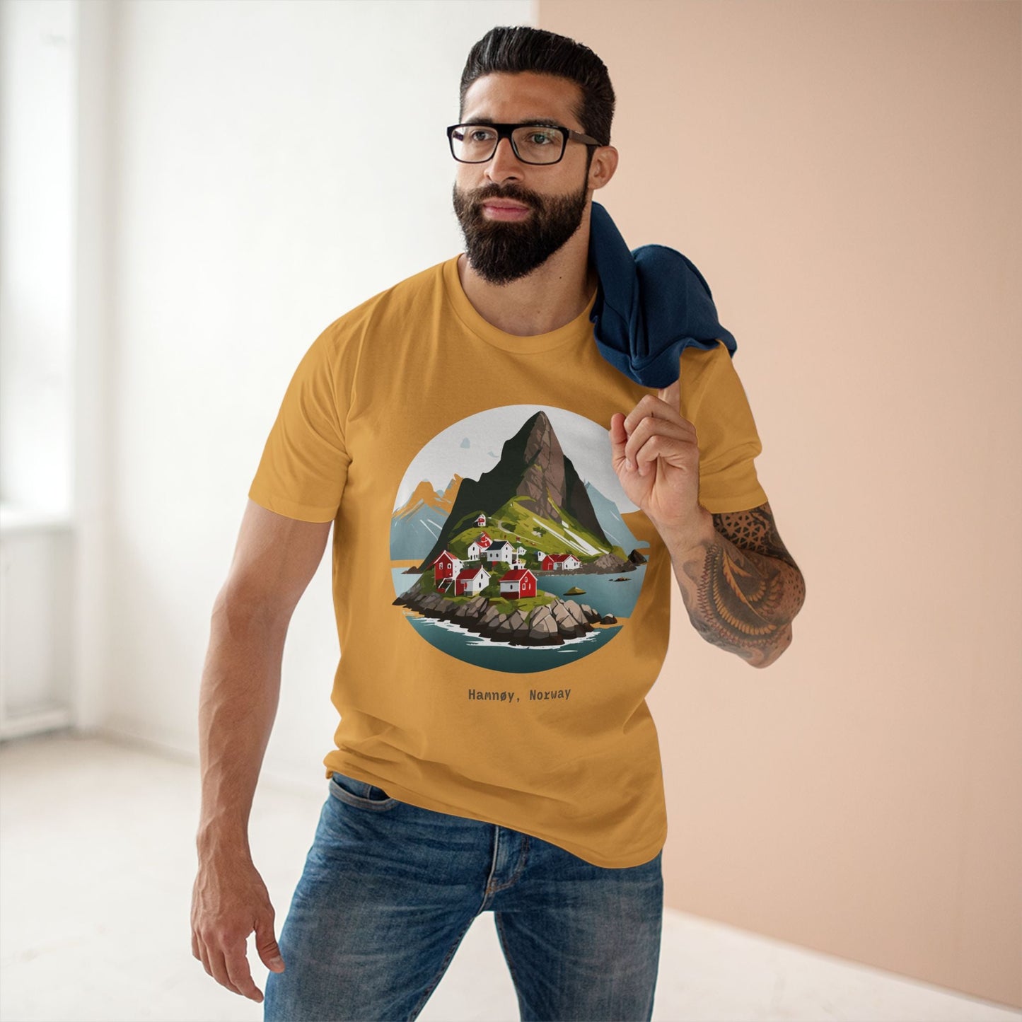 Norway Travel Shirt Unisex Tourist Tee With Original Art Design By Retro2Nova Premium Cotton