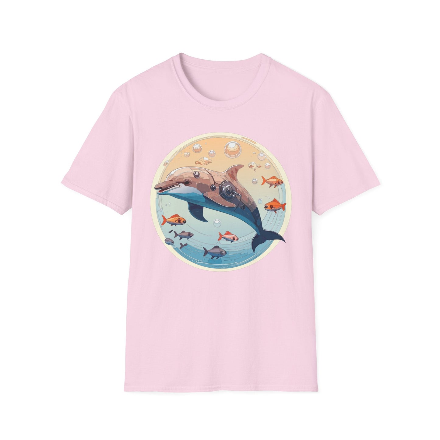 Dolphin Shirt Unisex Softstyle Tee 100 Percent Ring Spun Cotton Breathable Gildan 64000