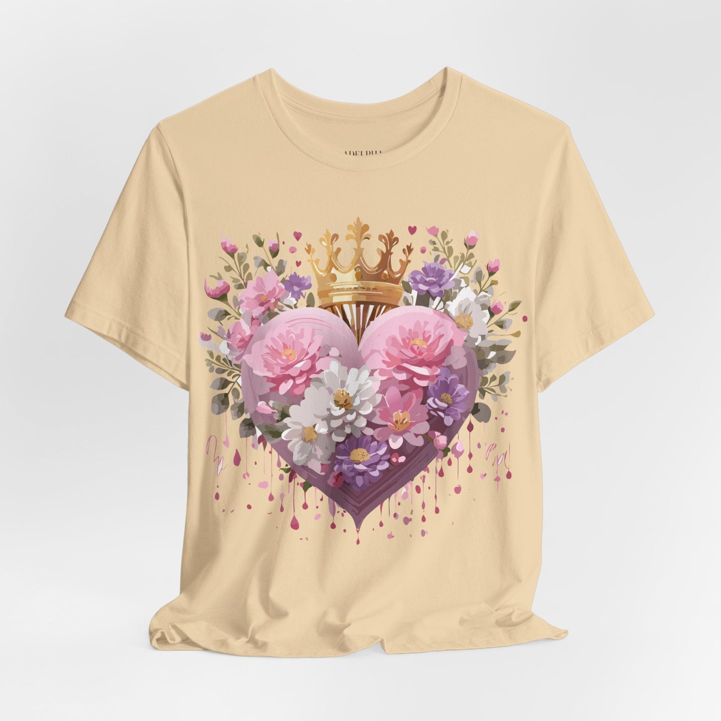 Valentine Day Graphic Unisex 100 Cotton Vintage Artwork with Love and Flower Design Tee 2