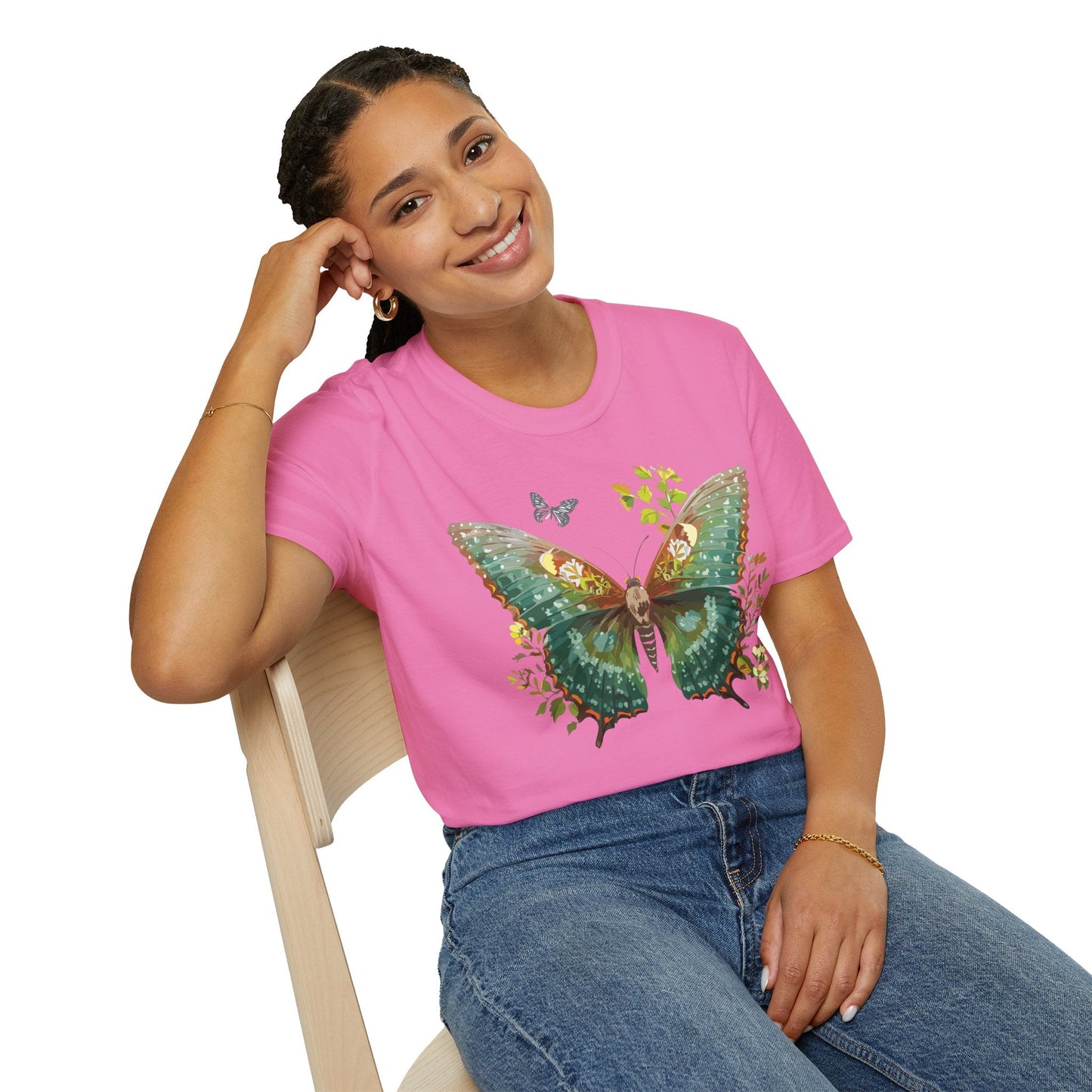 Butterfly Shirt Unisex T Shirt Monarch Print Gildan Softstyle 64000 Comfortable Everyday Wear