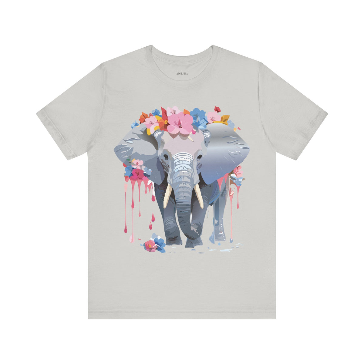 Elephant Graphic Unisex Cotton Bella+Canvas Tee with Art Animal Design e124
