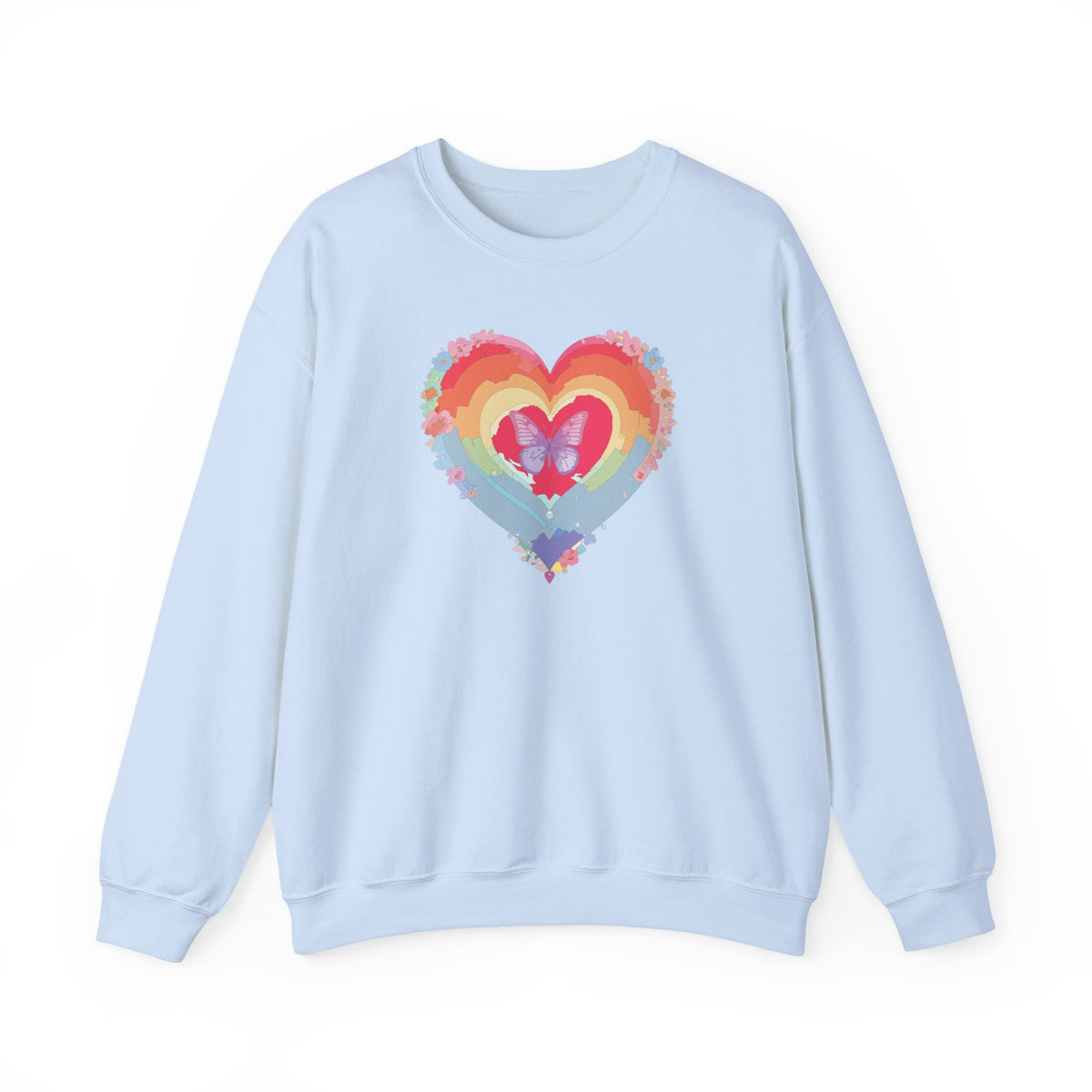 Rainbow Heart Sweatshirt, Floral Heart Sweatshirt, Floral Love Sweatshirt, Valentine's Day Sweatshirt, Rainbow Heart Floral Sweatshirt 116