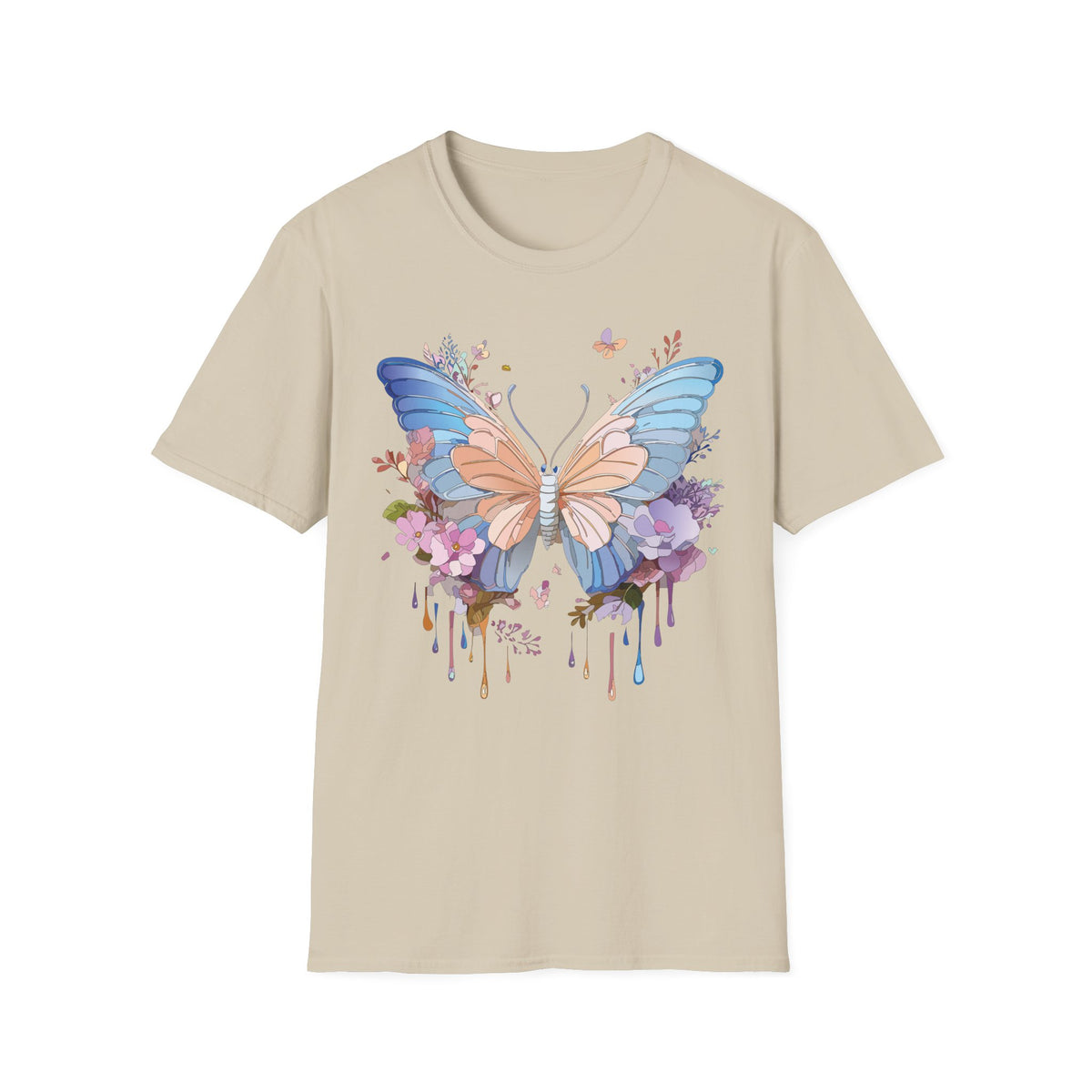 Butterfly Watercolor Tee — Pastel Floral Wings Graphic Tee Unisex 100 Cotton Gildan T-Shirt