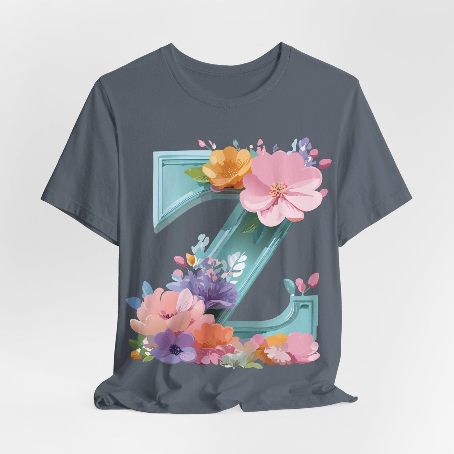 Letter Z Shirt Graphic Tee Unisex Jersey Short Sleeve By Adelpha Vintage Inspired Artwork