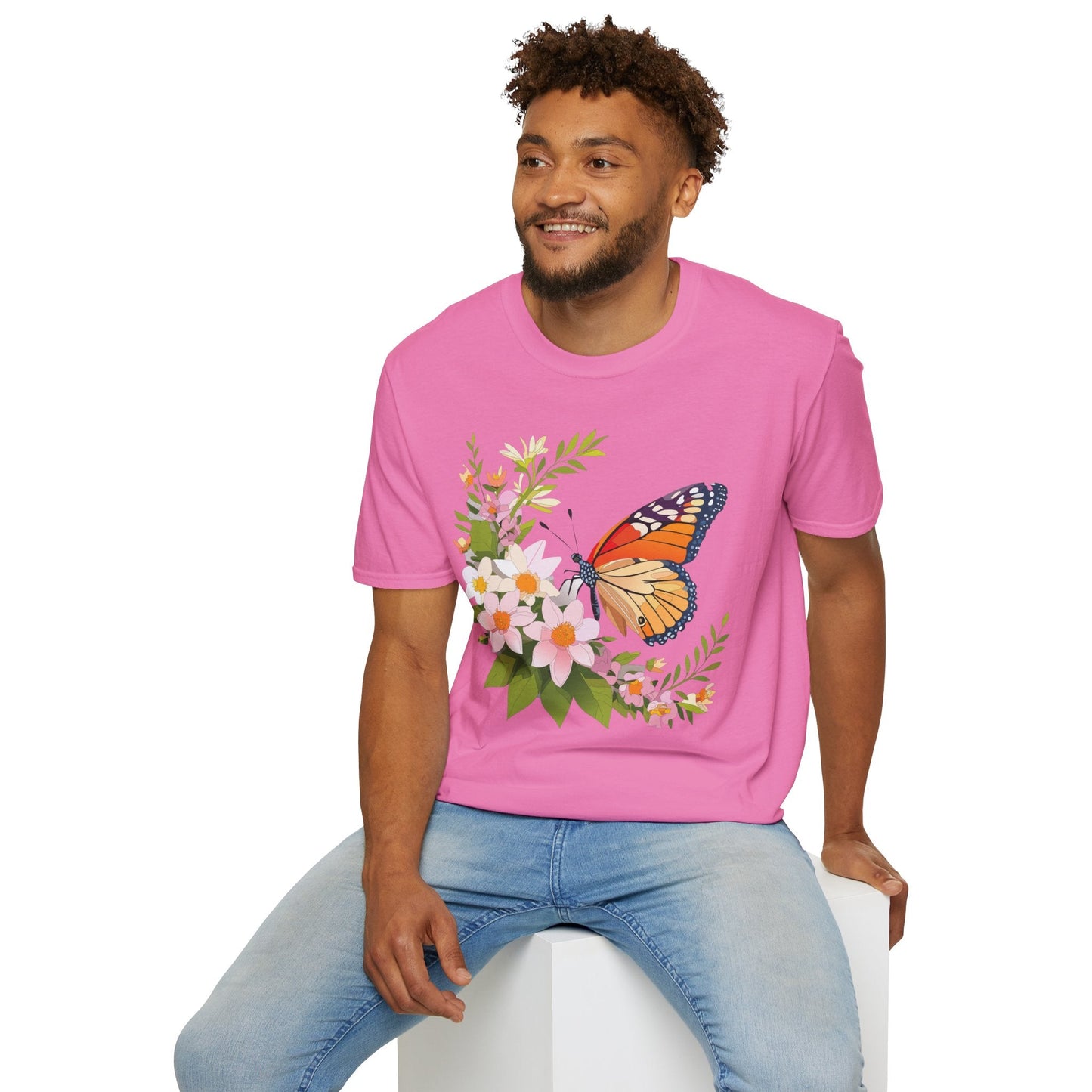 Monarch Butterfly T Shirt Unisex Softstyle Gildan 64000 100 Percent Cotton Tee Breathable